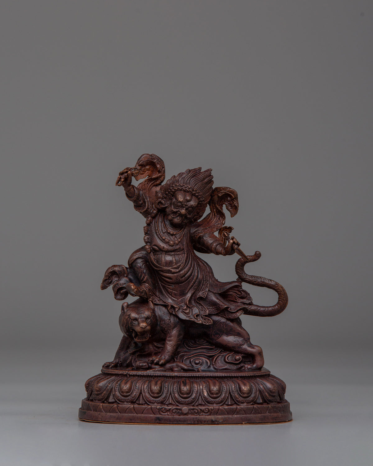 Sacred Dorje Drollo Statue | Oxidized Copper Tibetan Protector Deity Sculpture