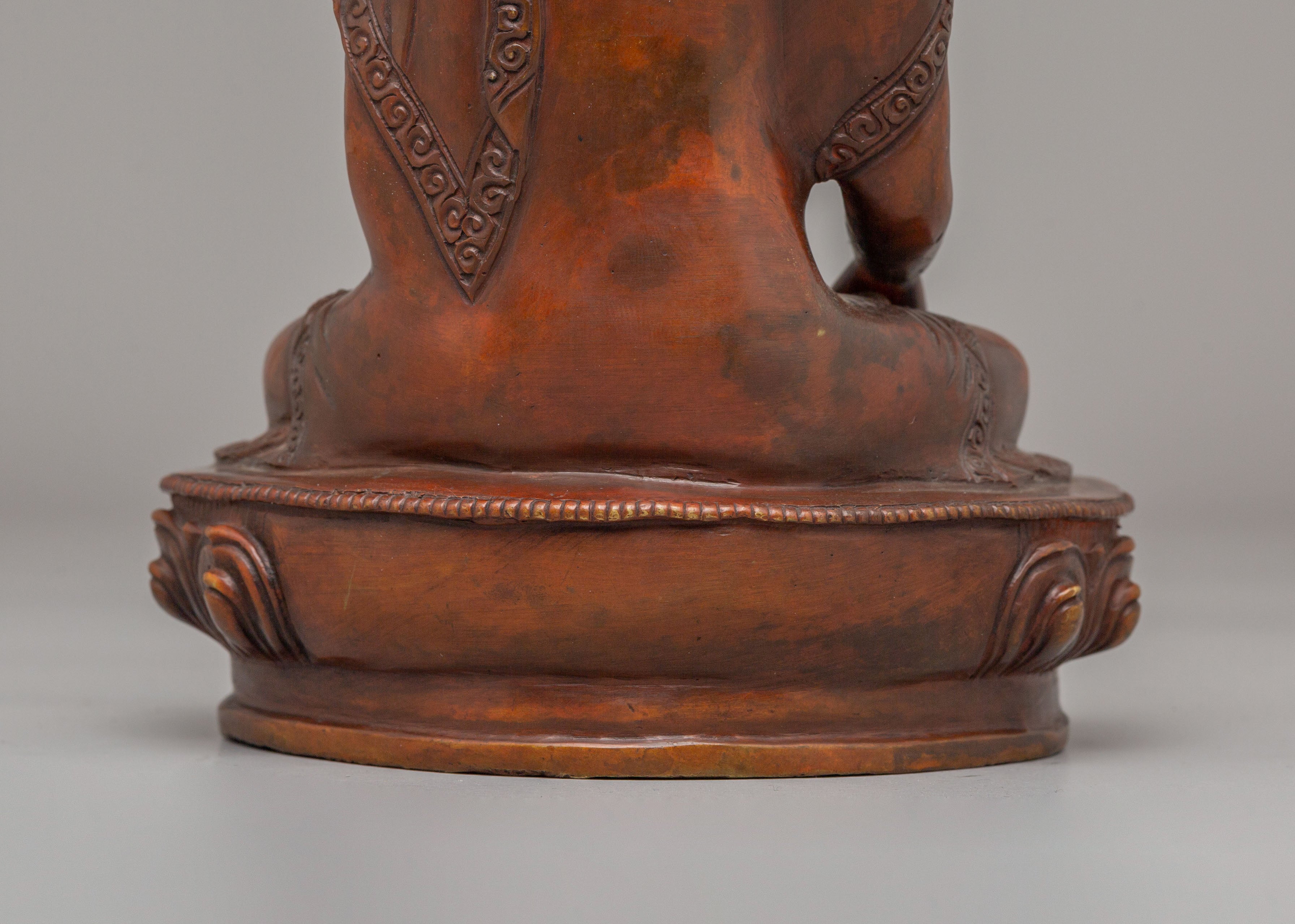 Shakyamuni Buddha Statue for Shrine | Handcrafted Oxidized Copper Statue