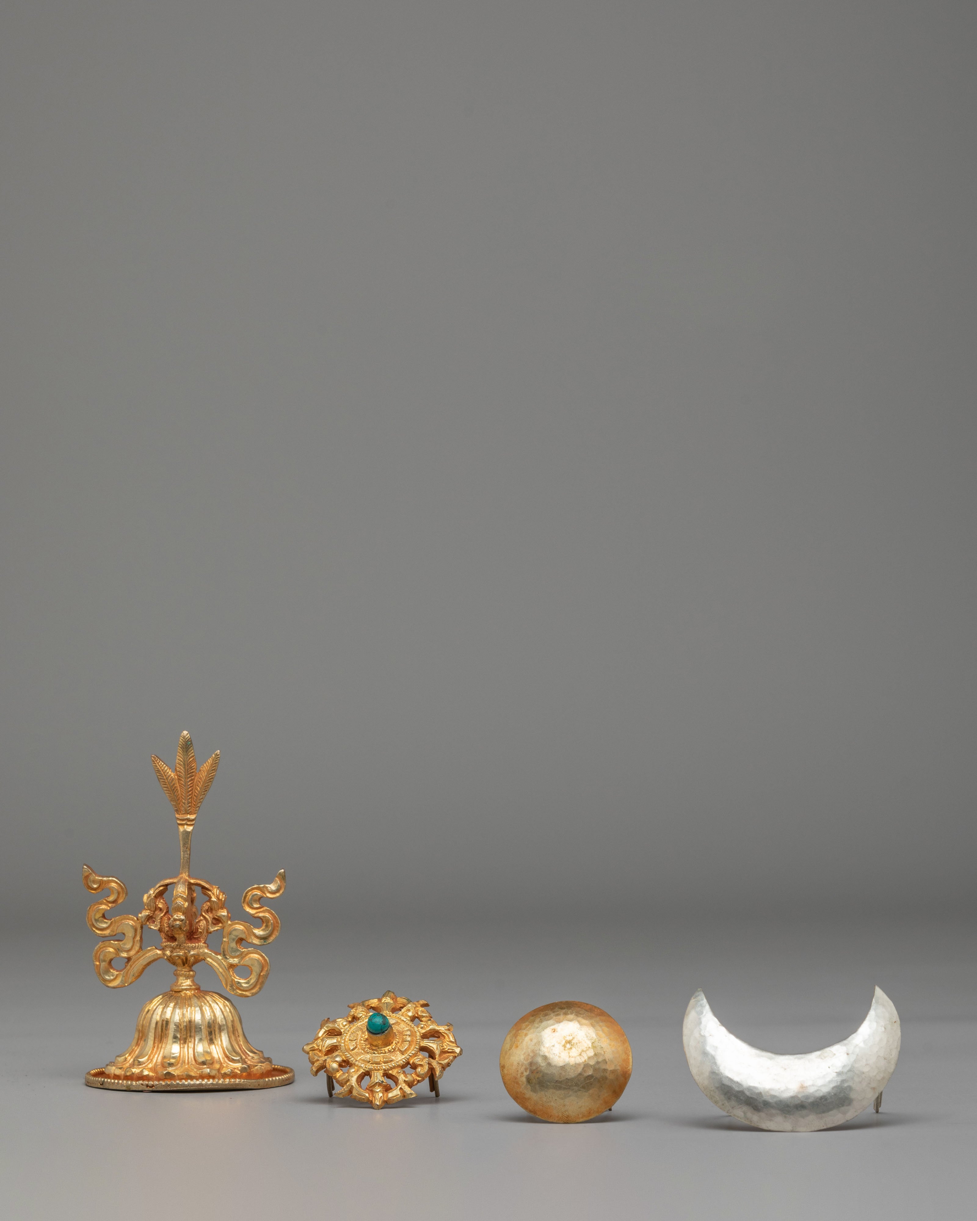 Tibetan Guru Crown Accessories | Handcrafted Copper, Gold & Silver Plated Vajra Crown