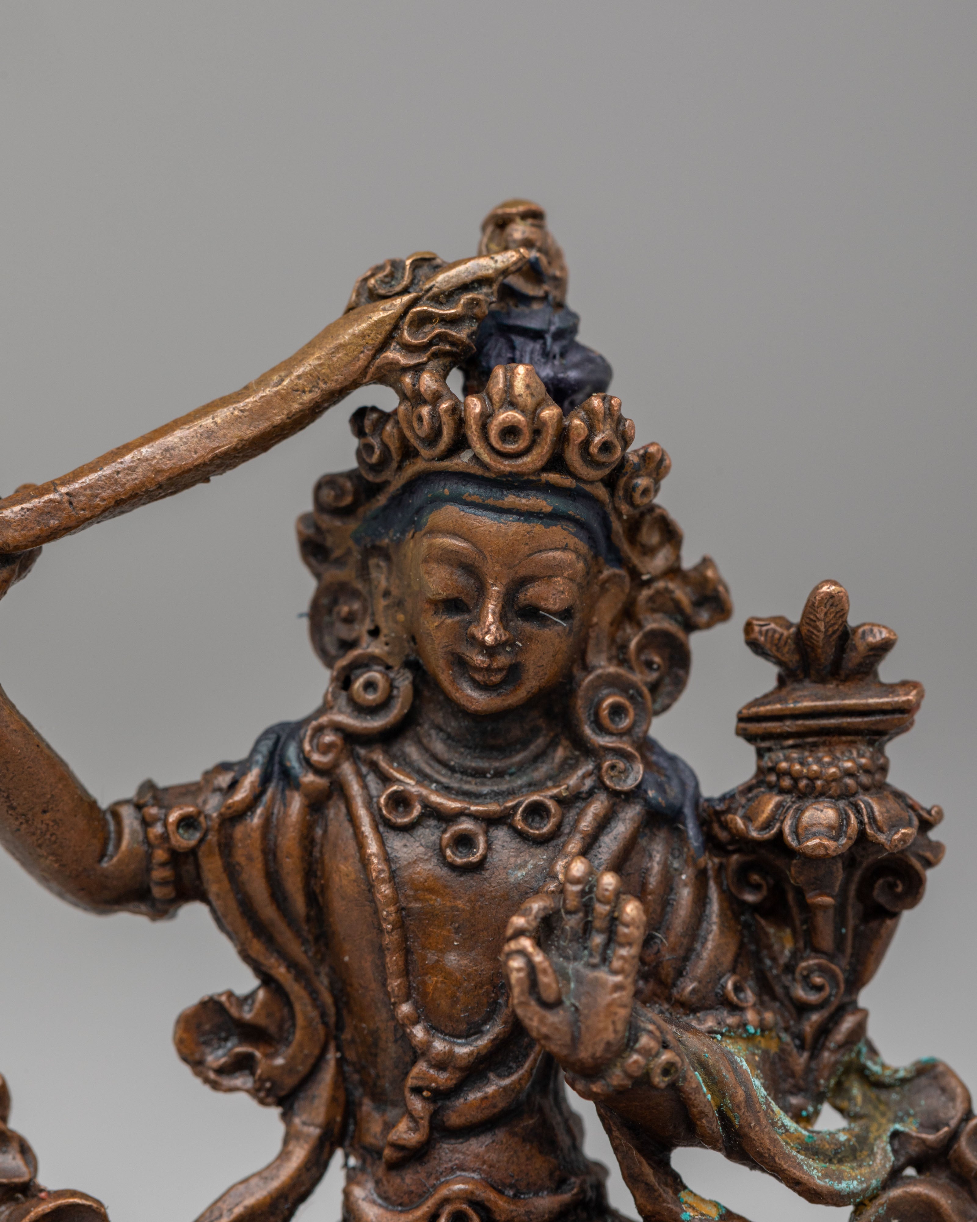 Handamde Sacred Manjushri Sculpture | Bodhisattva of Wisdom Artwork