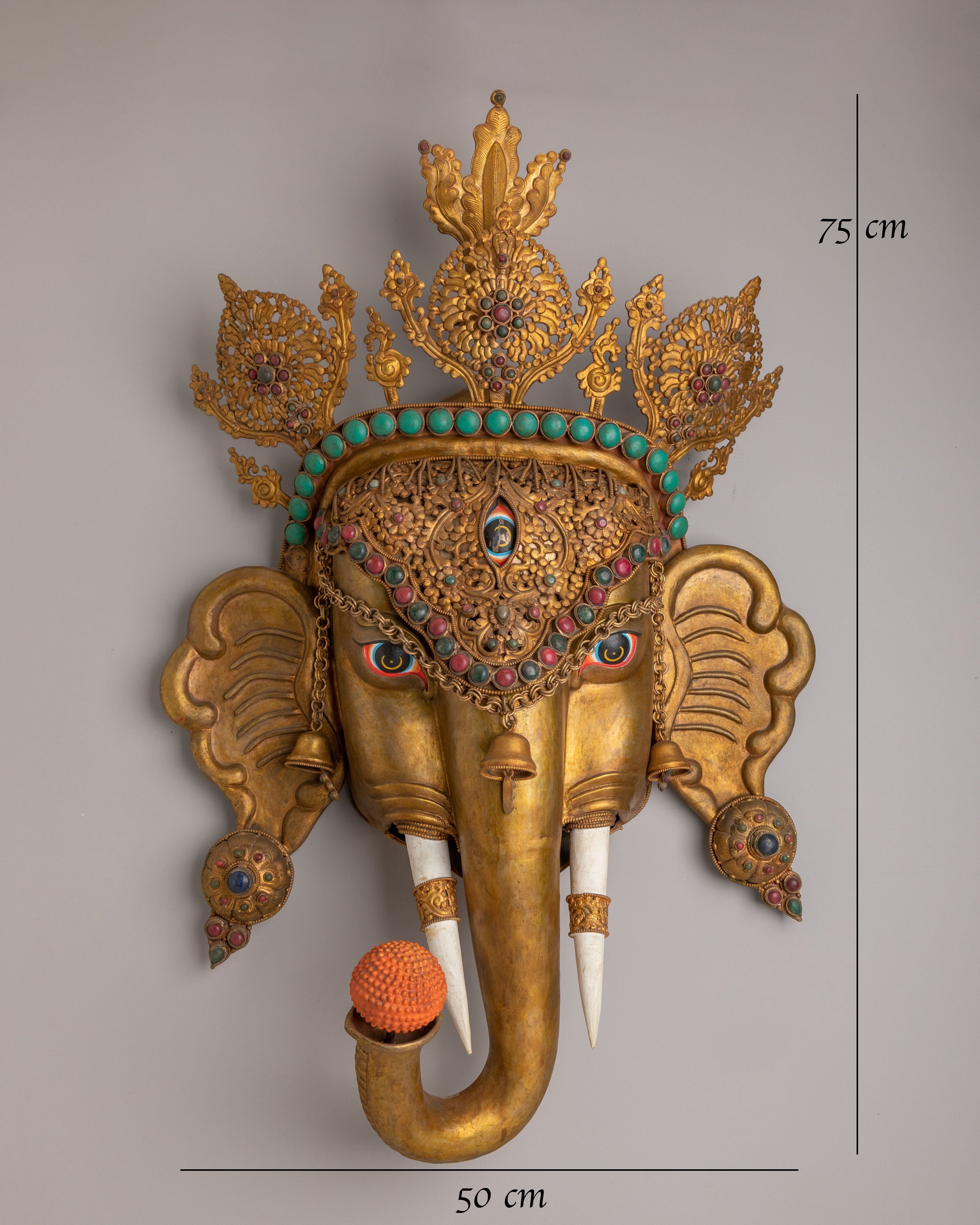 Sacred Himalayan Ganesh Wall Hanging | Artistic Decorative Sculpture for Spiritual Blessings