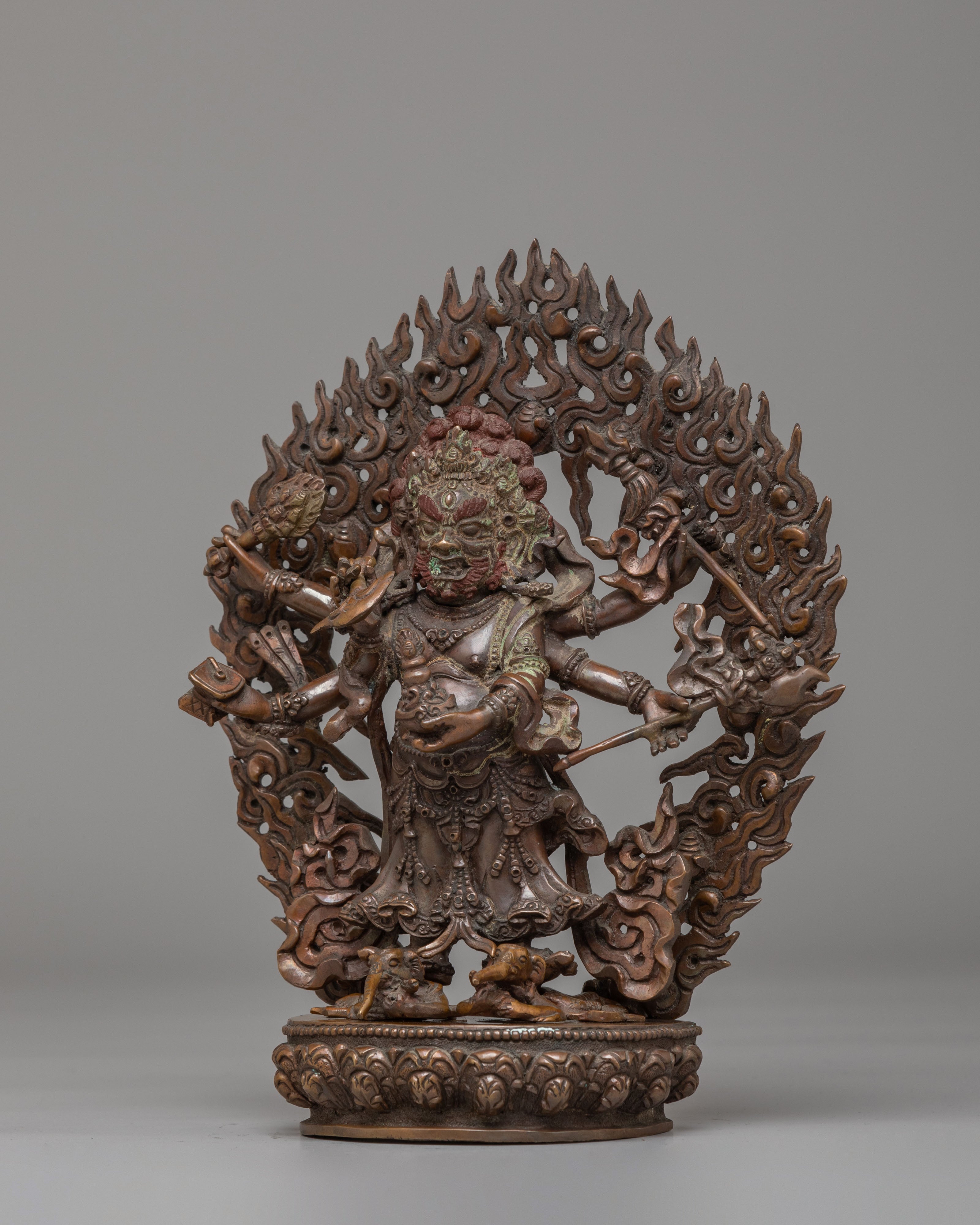 White Mahakala Protector Deity Statue | Symbol of Power and Protection