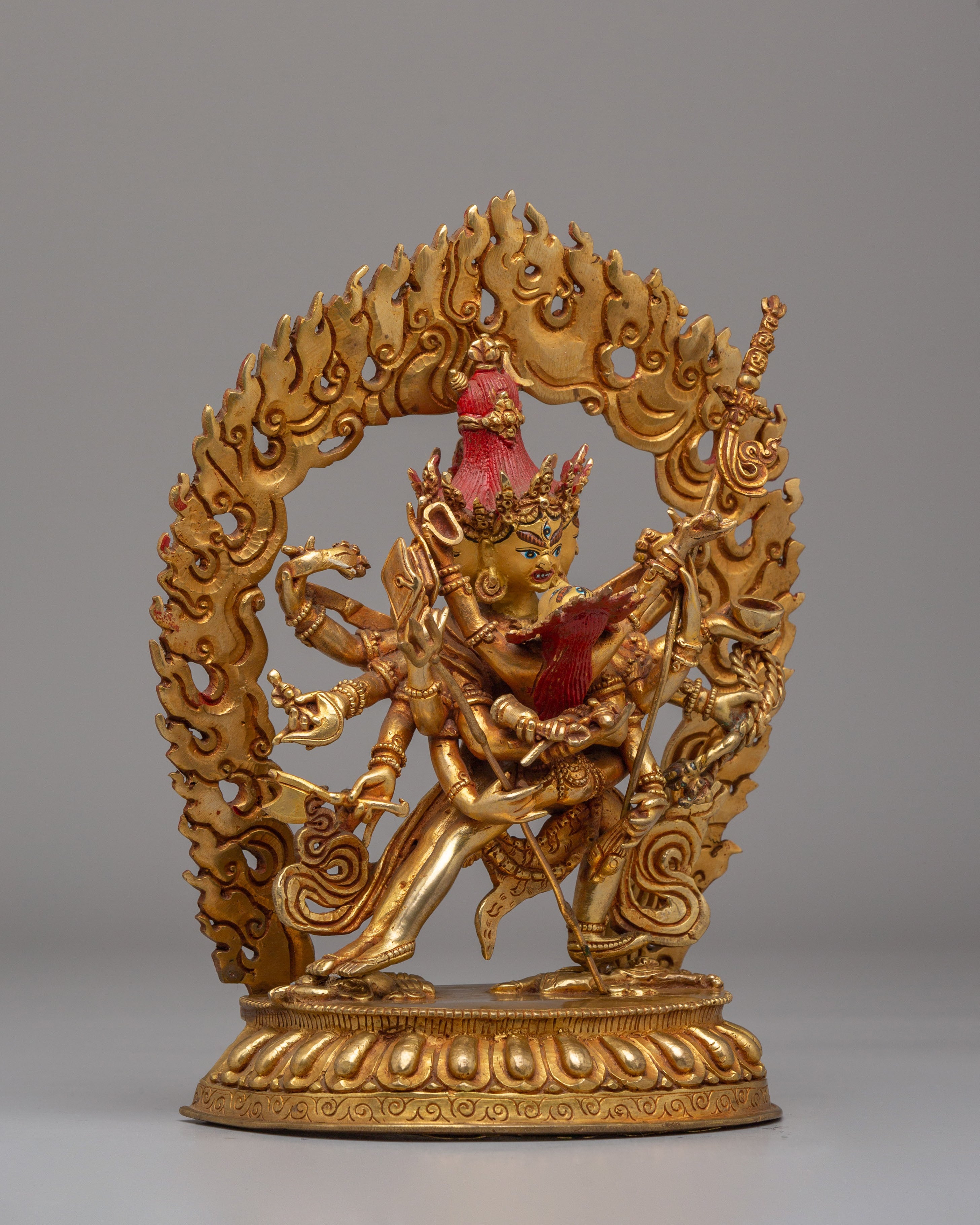 Buddhist Chakrasamvara With Consort Statue | Handmade Tantric Deity Sculpture