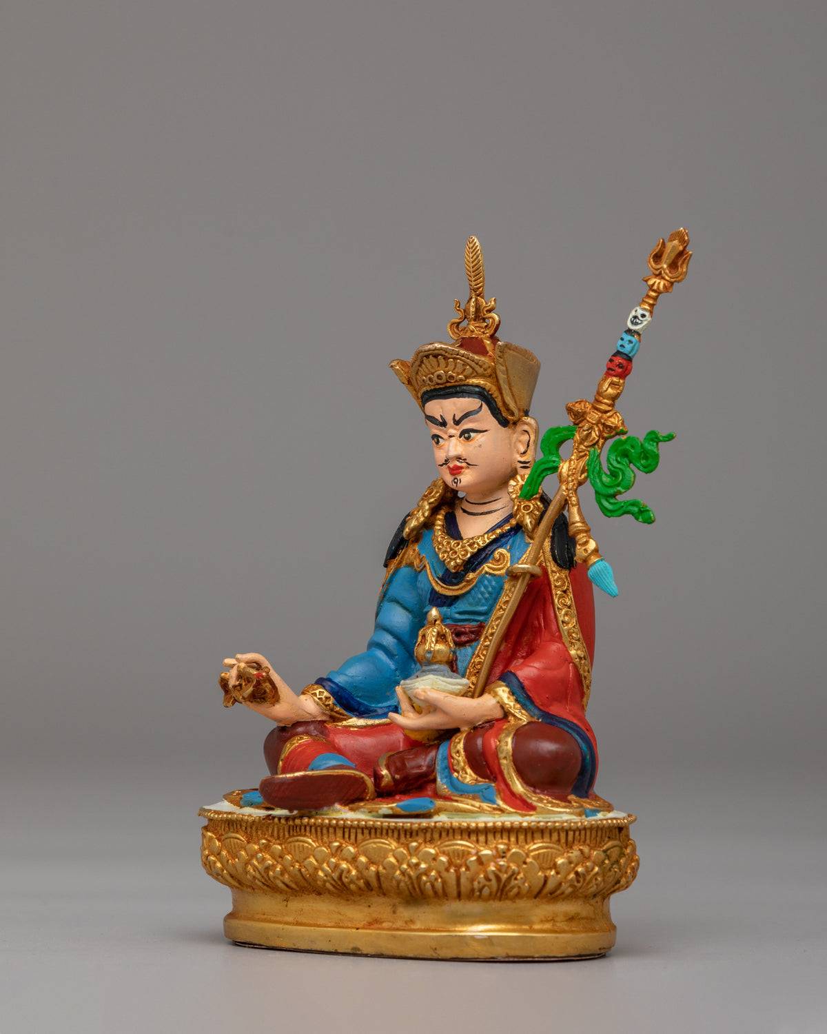 Handmade Guru Rinpoche Divine Statue | Tibetan Buddhism Artwork