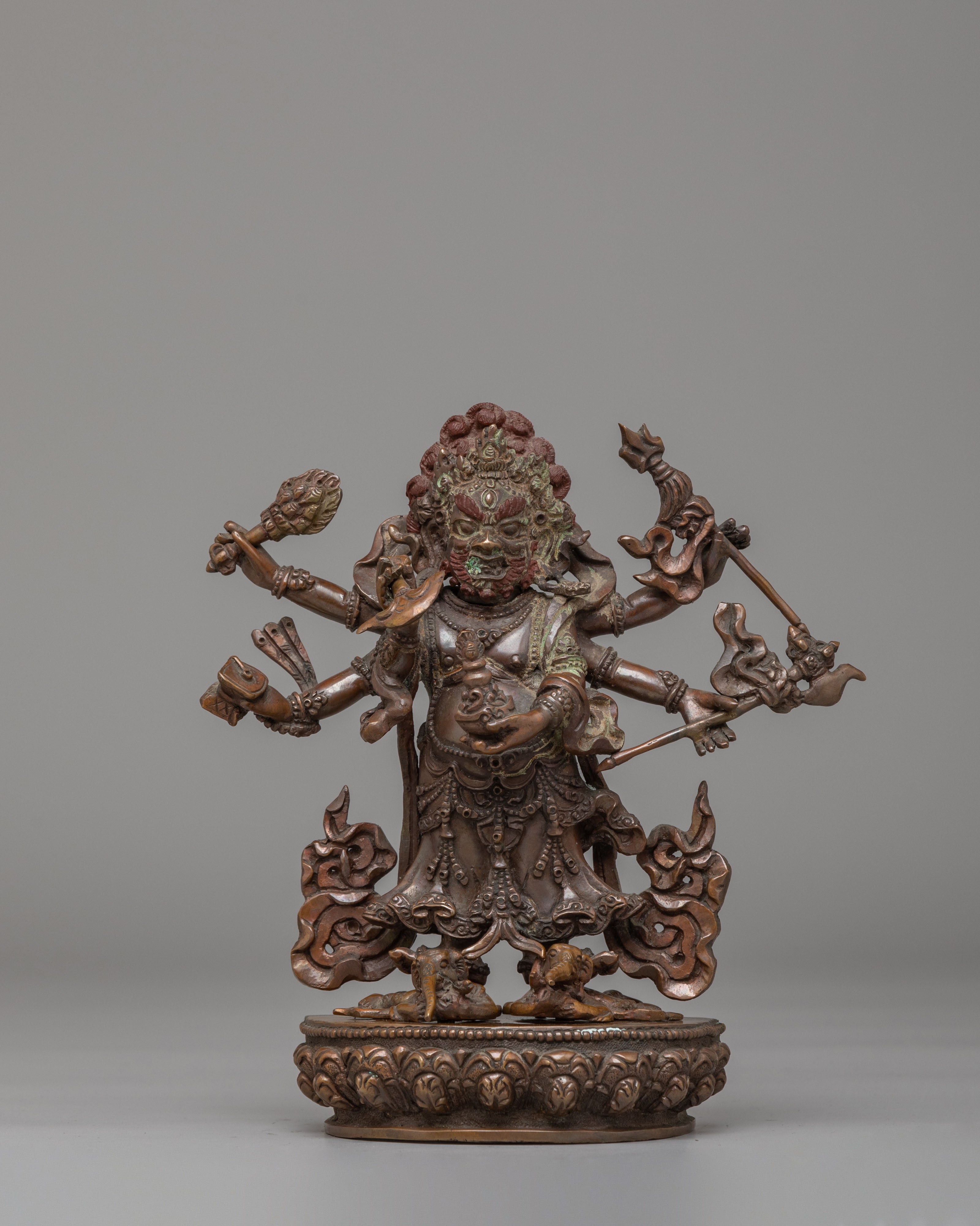 White Mahakala Protector Deity Statue | Symbol of Power and Protection