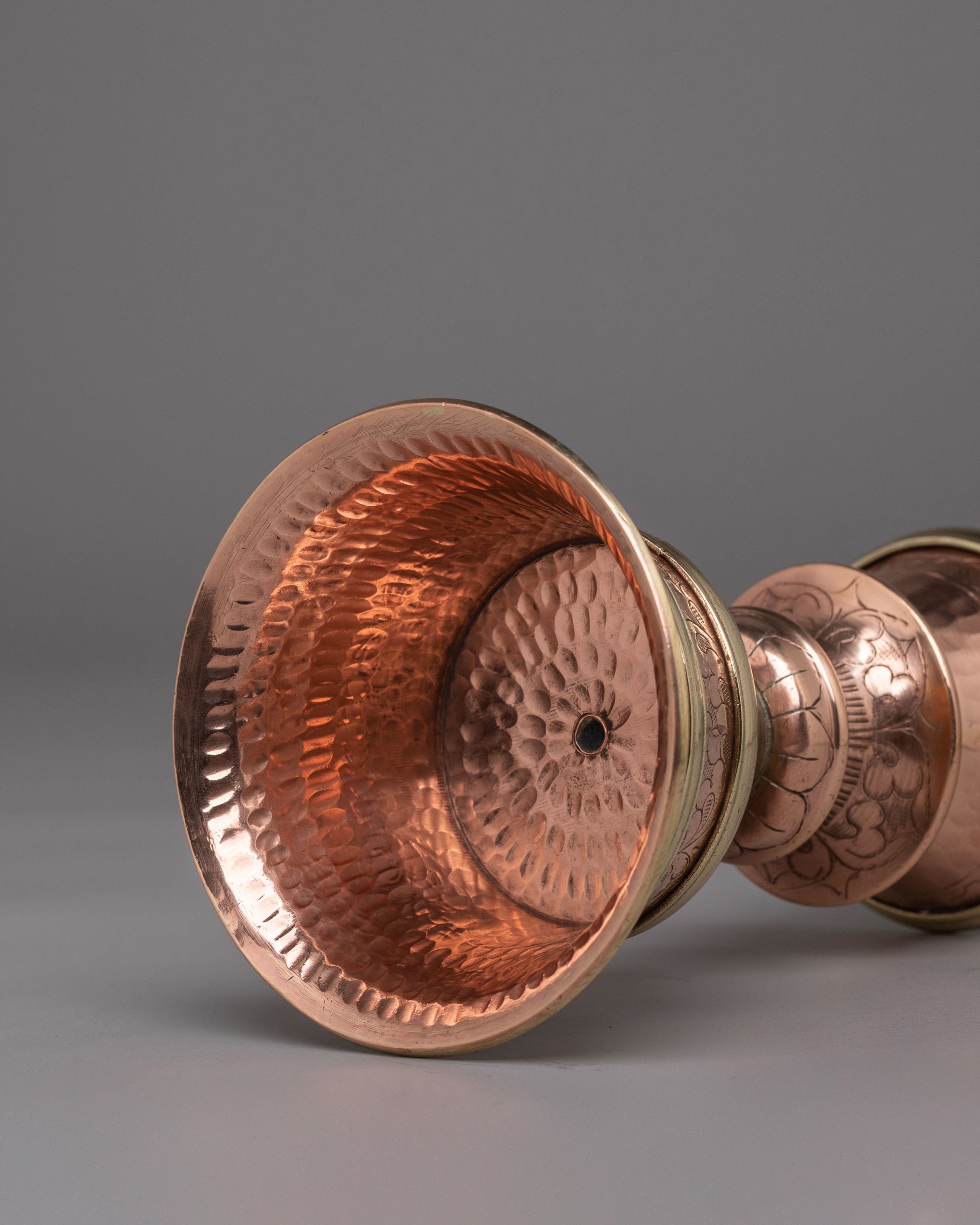 Brass Butter Lamp Set for Rituals | Himalayan Altar Puja Decor