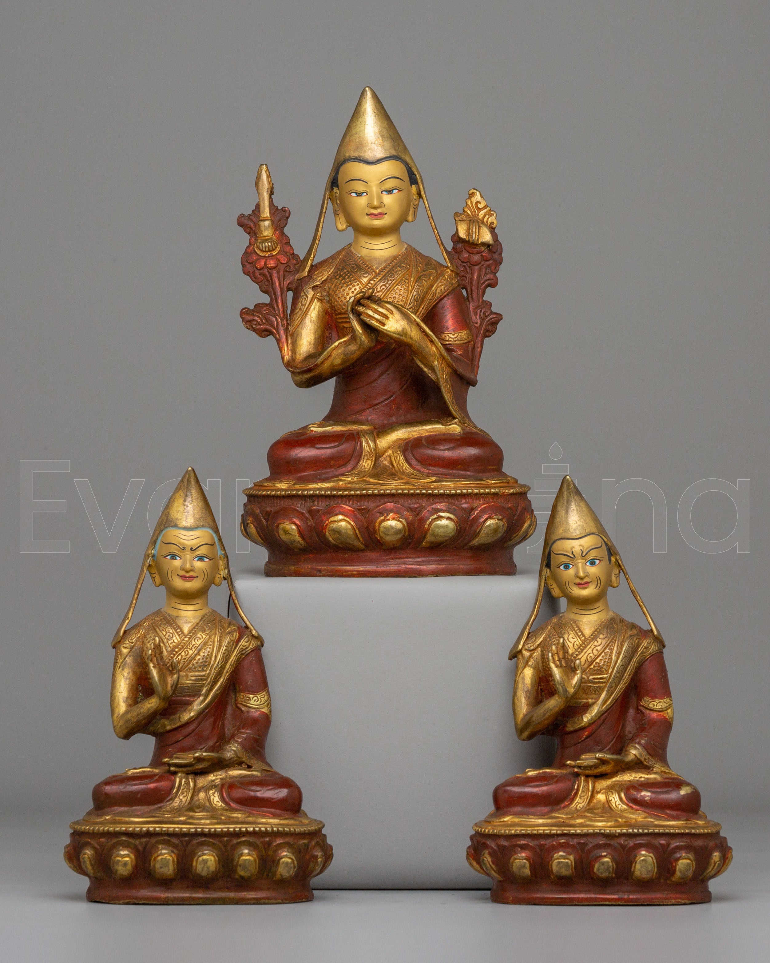 Handcrafted Tsongkhapa Set Statue 