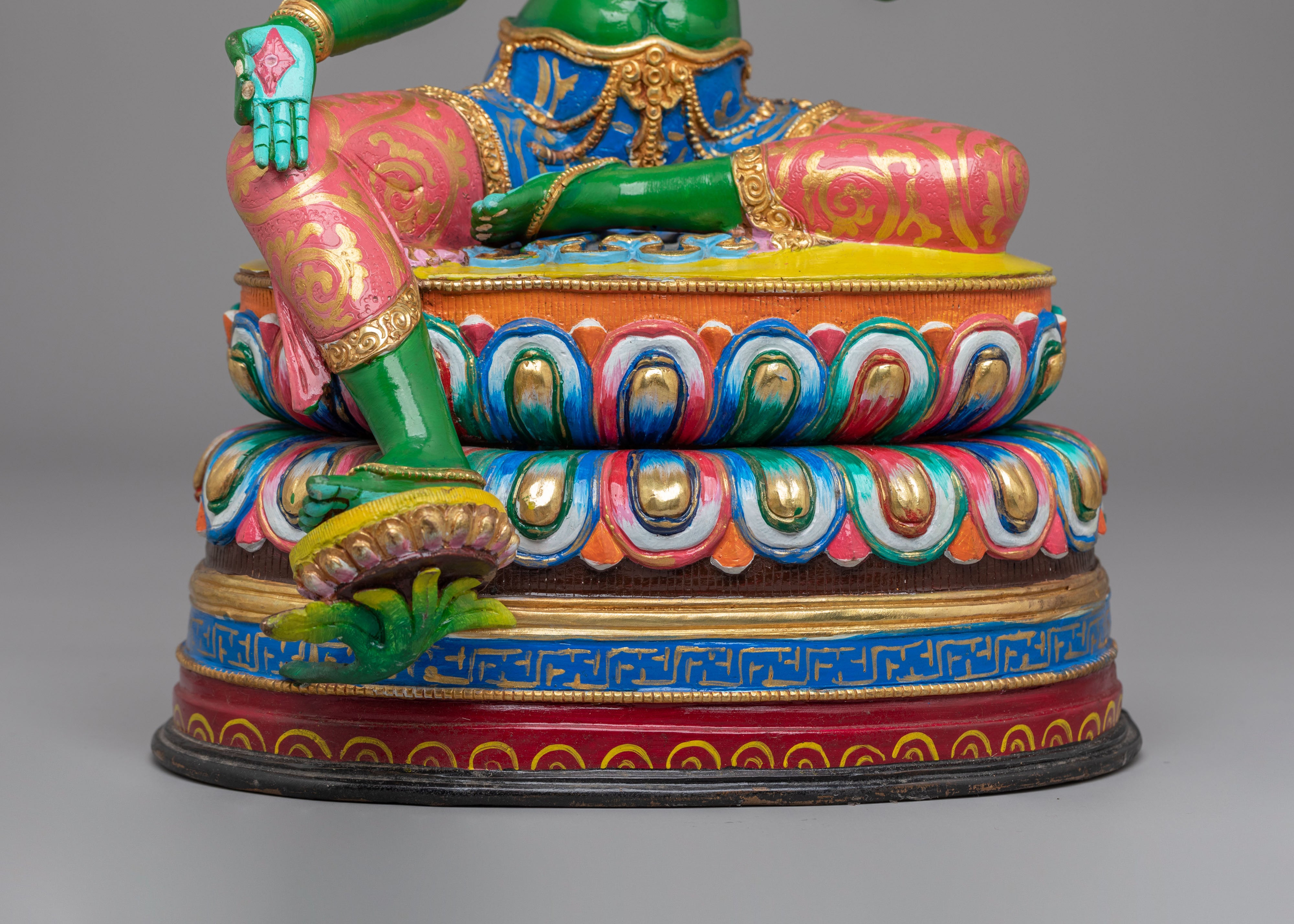 Green Tara Sculpture for Buddhist Altars | Spiritual Home Decor