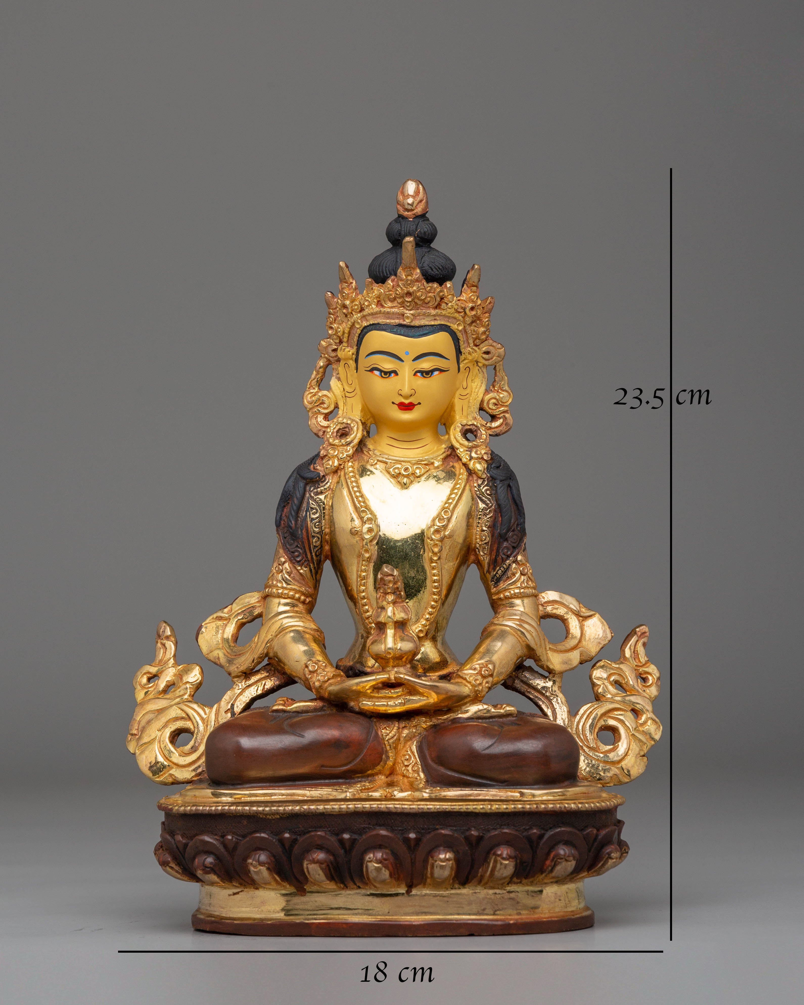 Handmade Golden Statue of Amitayus | Symbol of Longevity and Spiritual Blessings