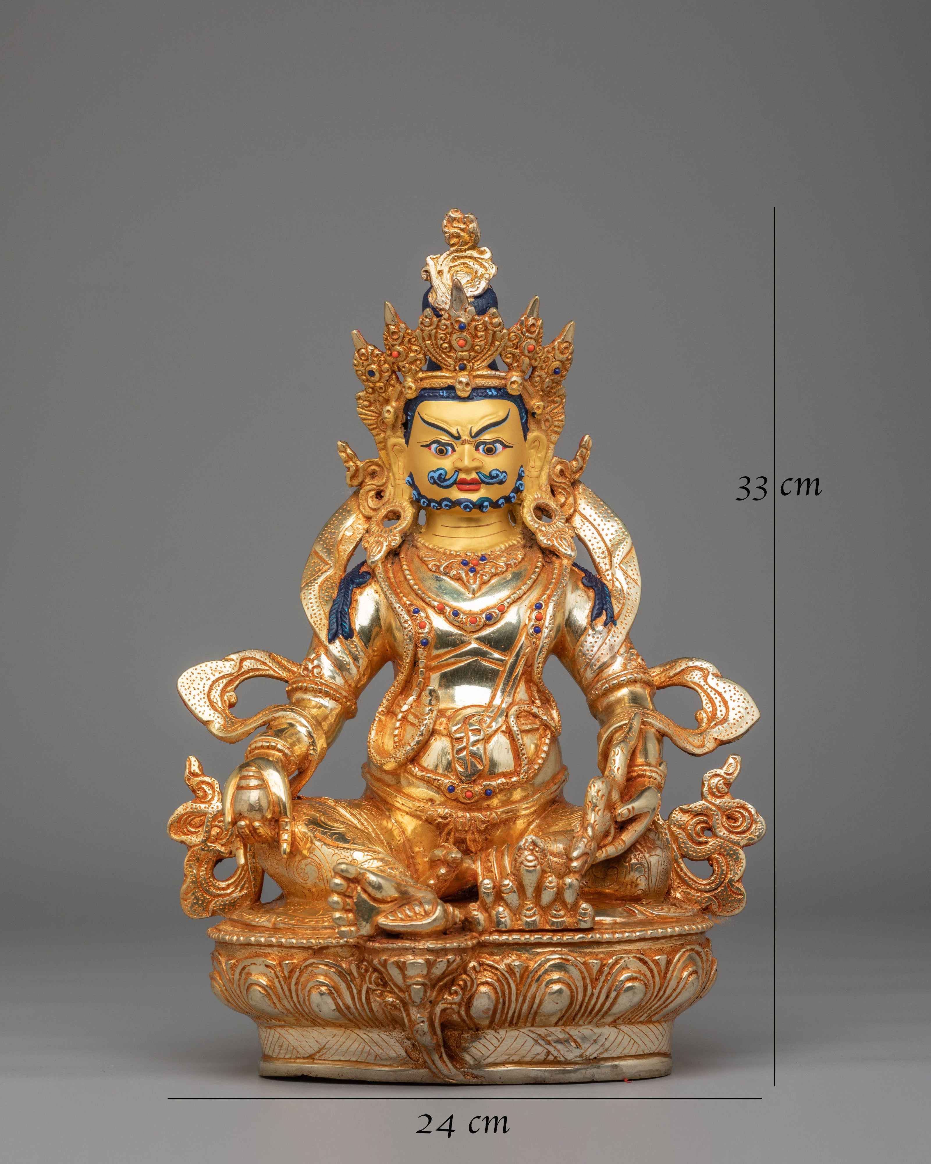 Himalayan Dzambhala Altar Statue | Tibetan Sculpture for Prosperity and Abundance
