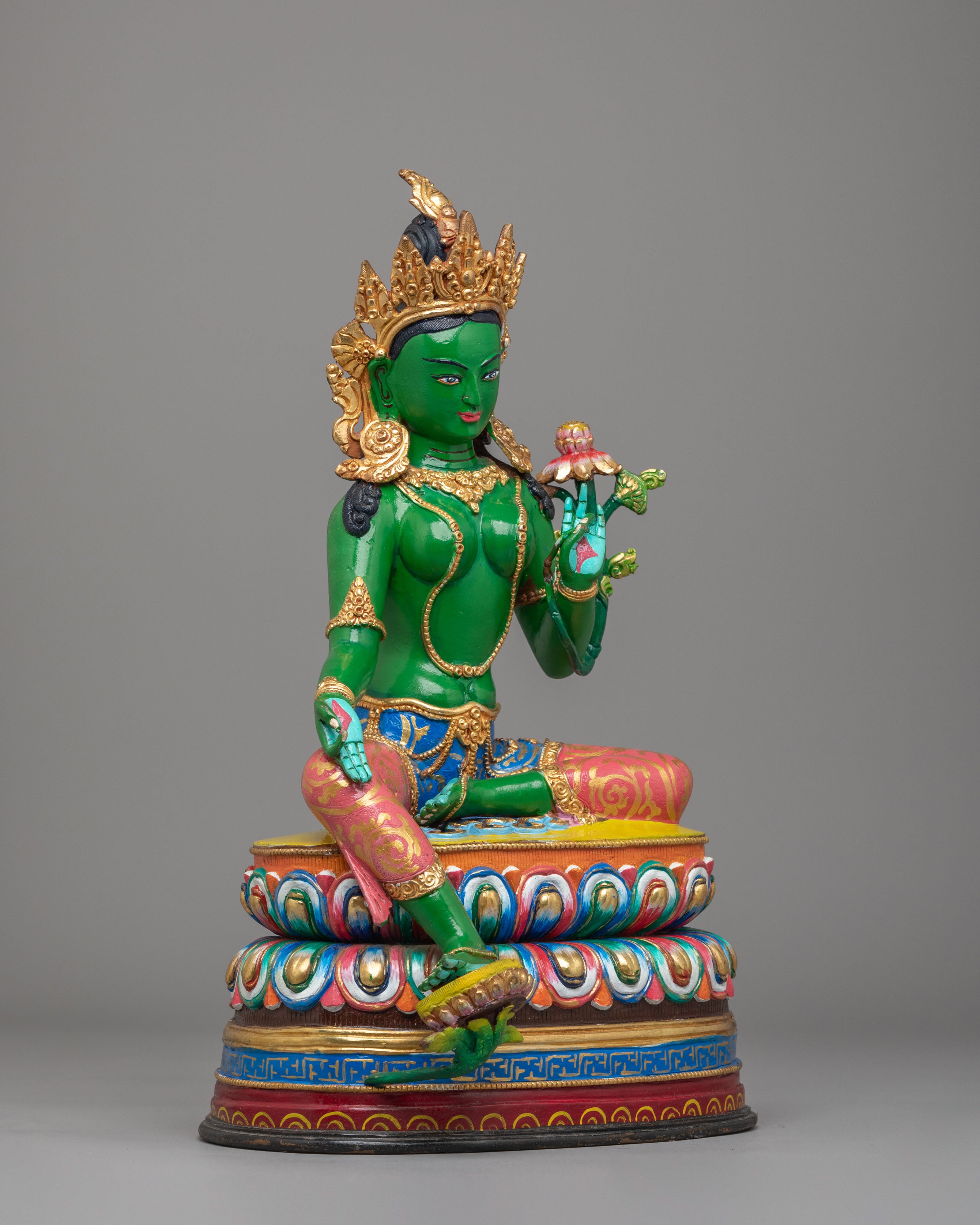 Green Tara Sculpture for Buddhist Altars | Spiritual Home Decor