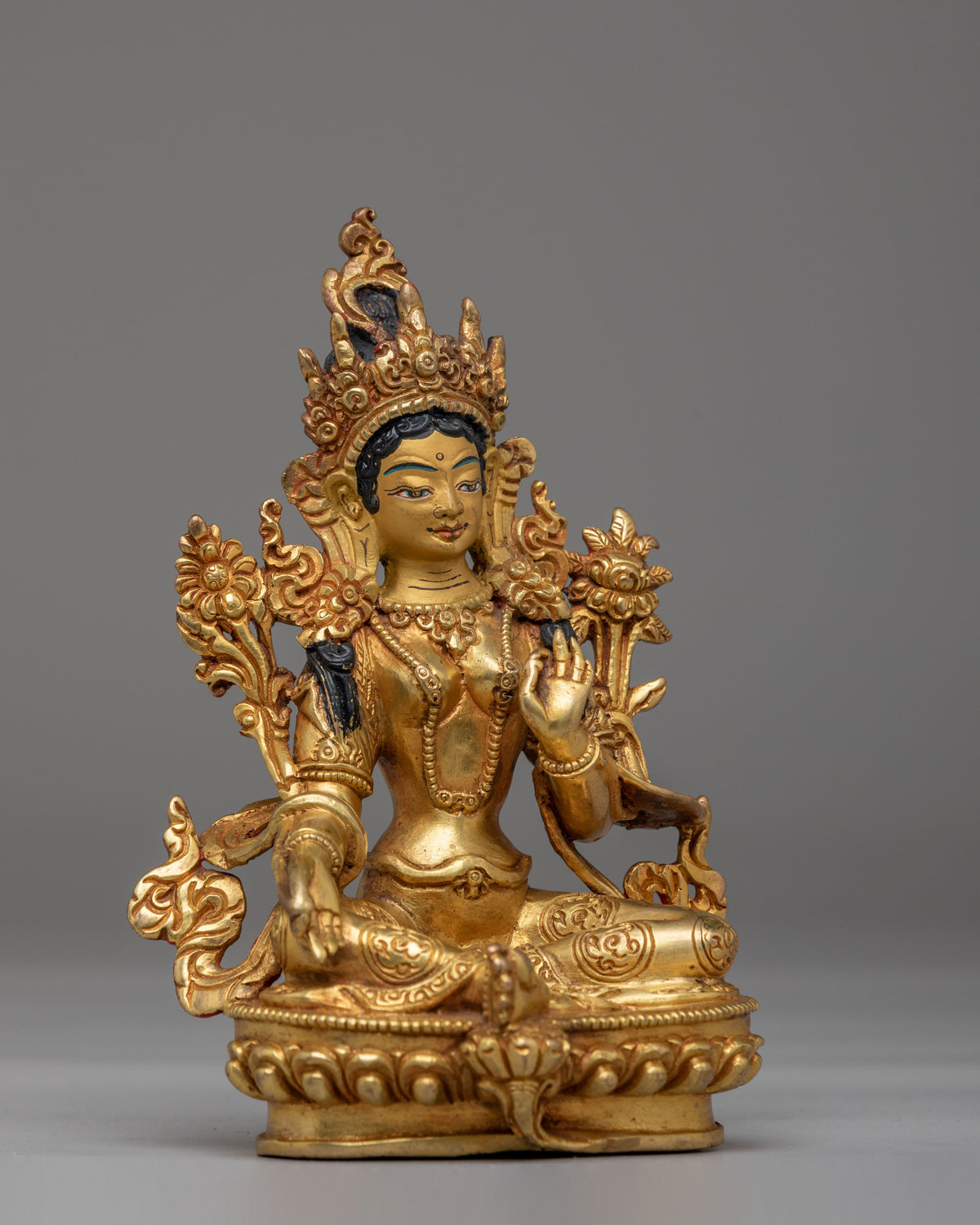 Tibetan Green Tara Deity Figurine | Traditional Tibetan Artwork