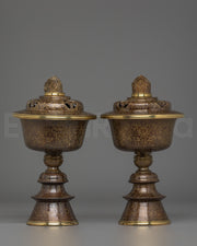 Traditional Butter Lamp Set for Offerings