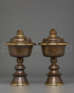 Traditional Butter Lamp Set for Offerings
