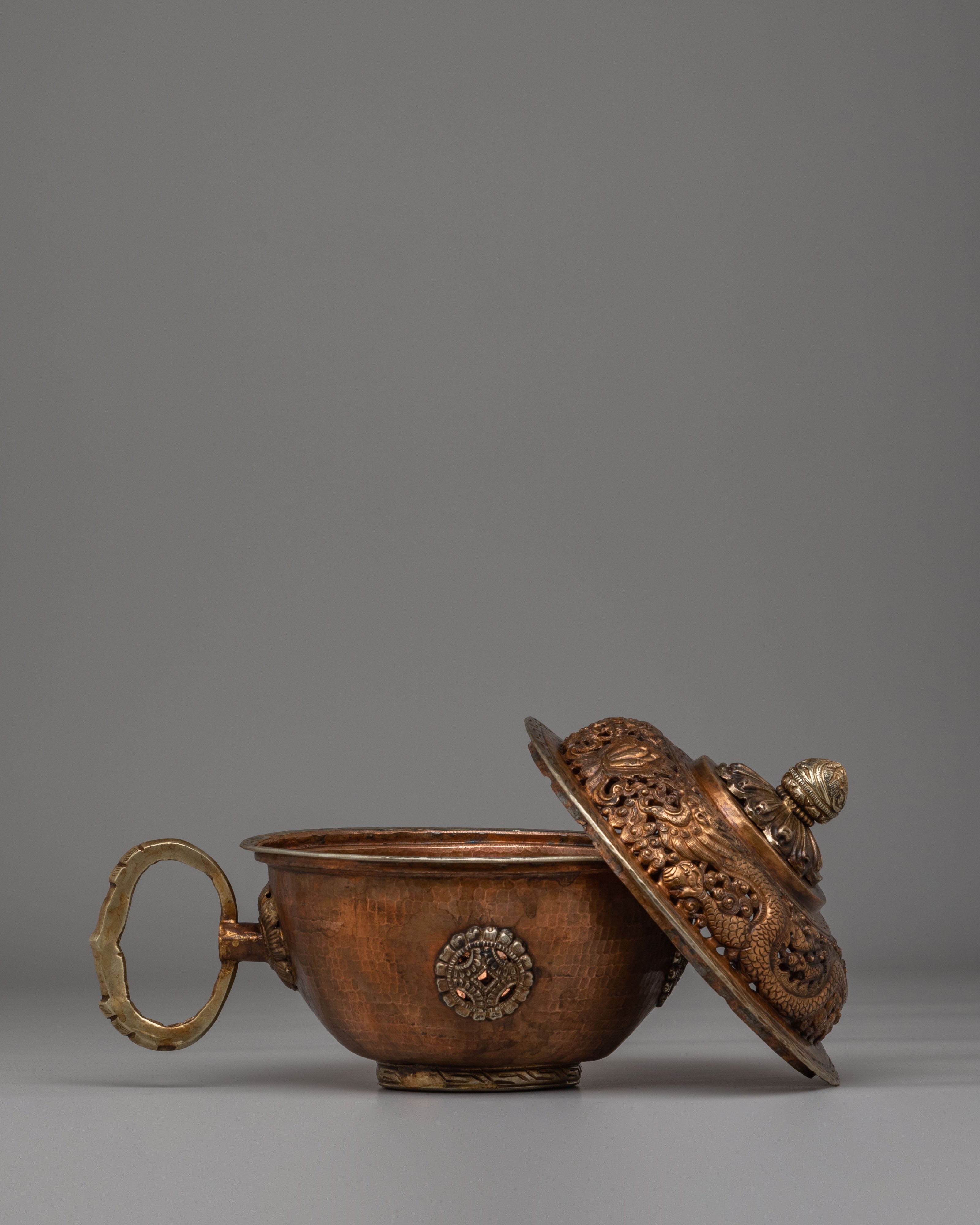 Decorative Incense Burner with Handle | Tibetan Ritual Censer