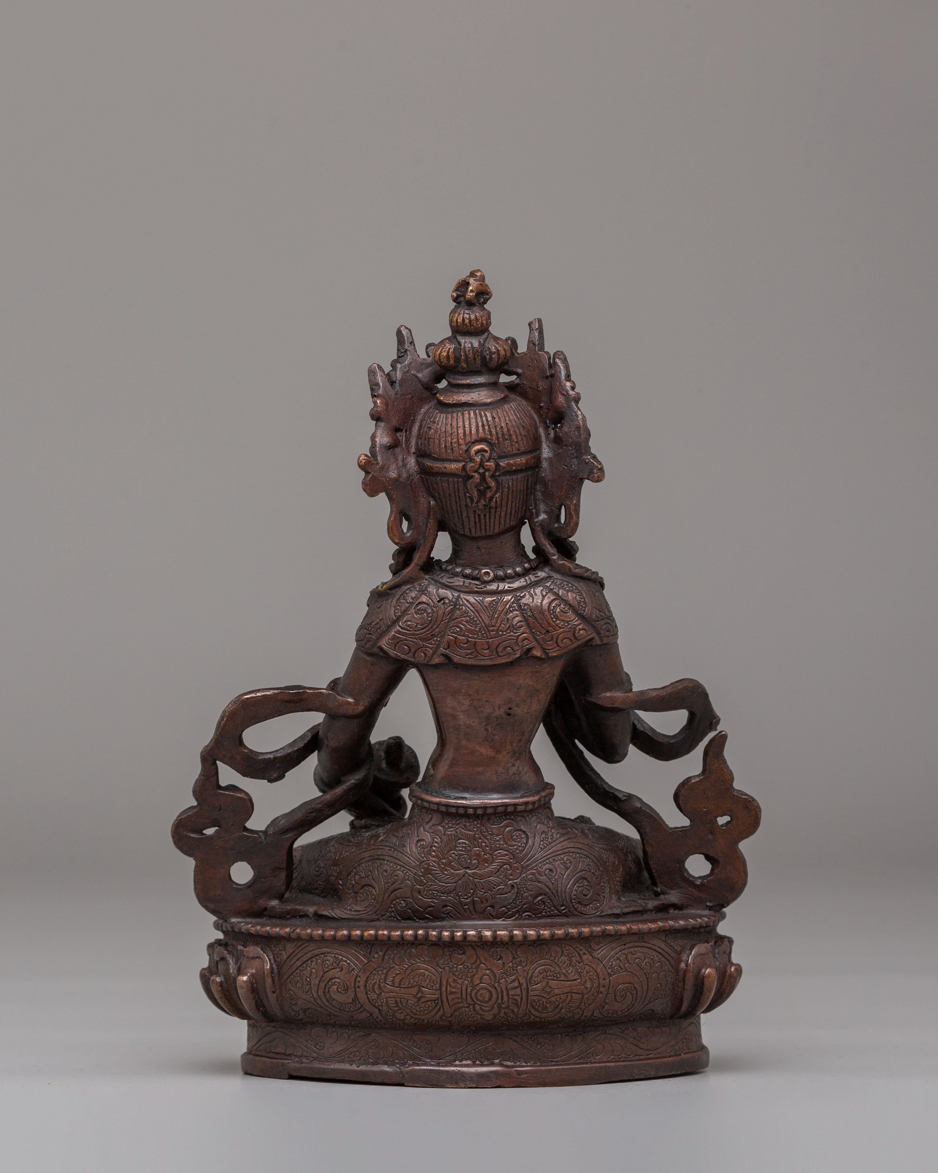 Himalayan Vajrasattva Spiritual Statue | Handcrafted Oxidized Copper Artwork