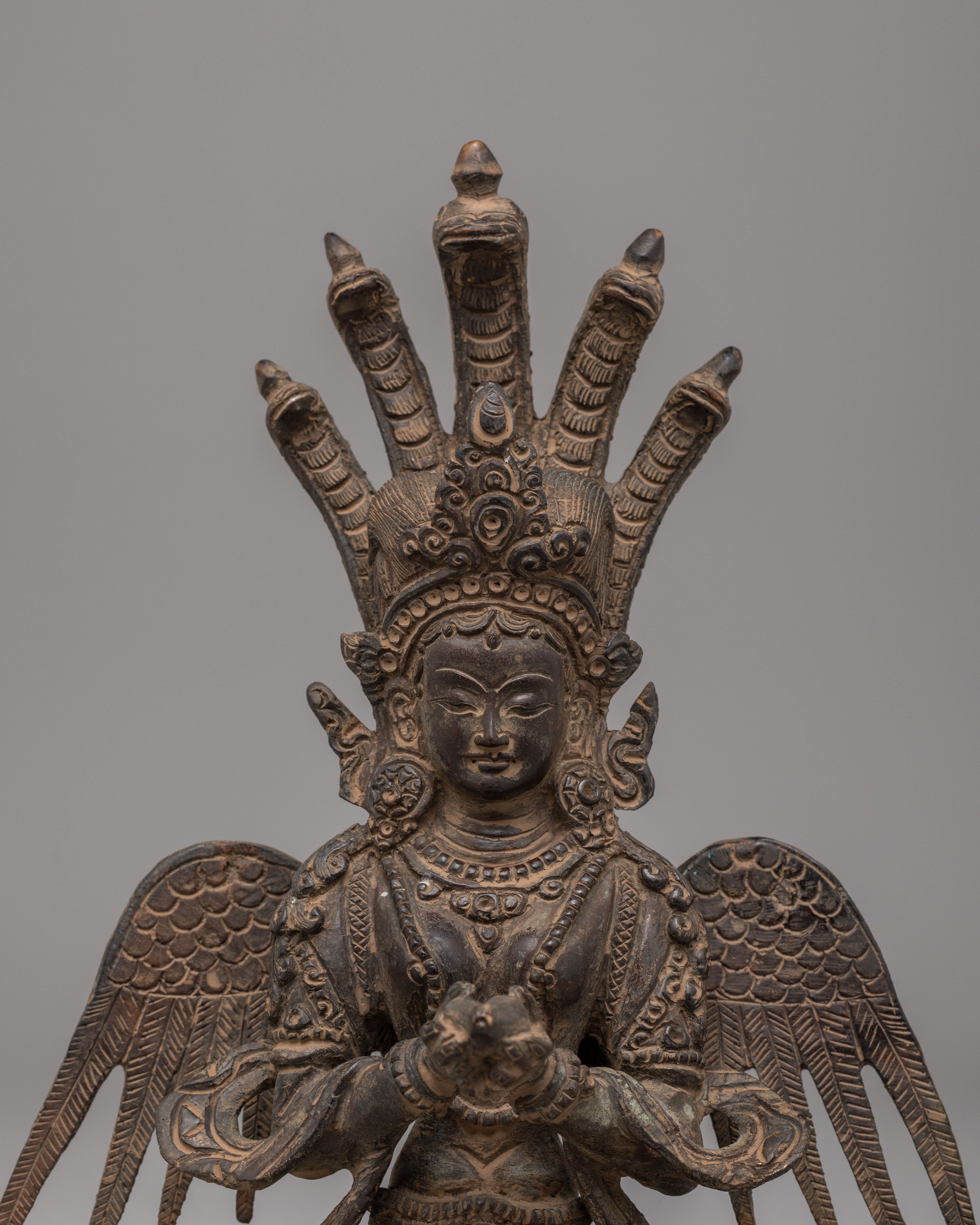 Handcrafted Naag Kanya Statue | Oxidized Copper Spiritual Art