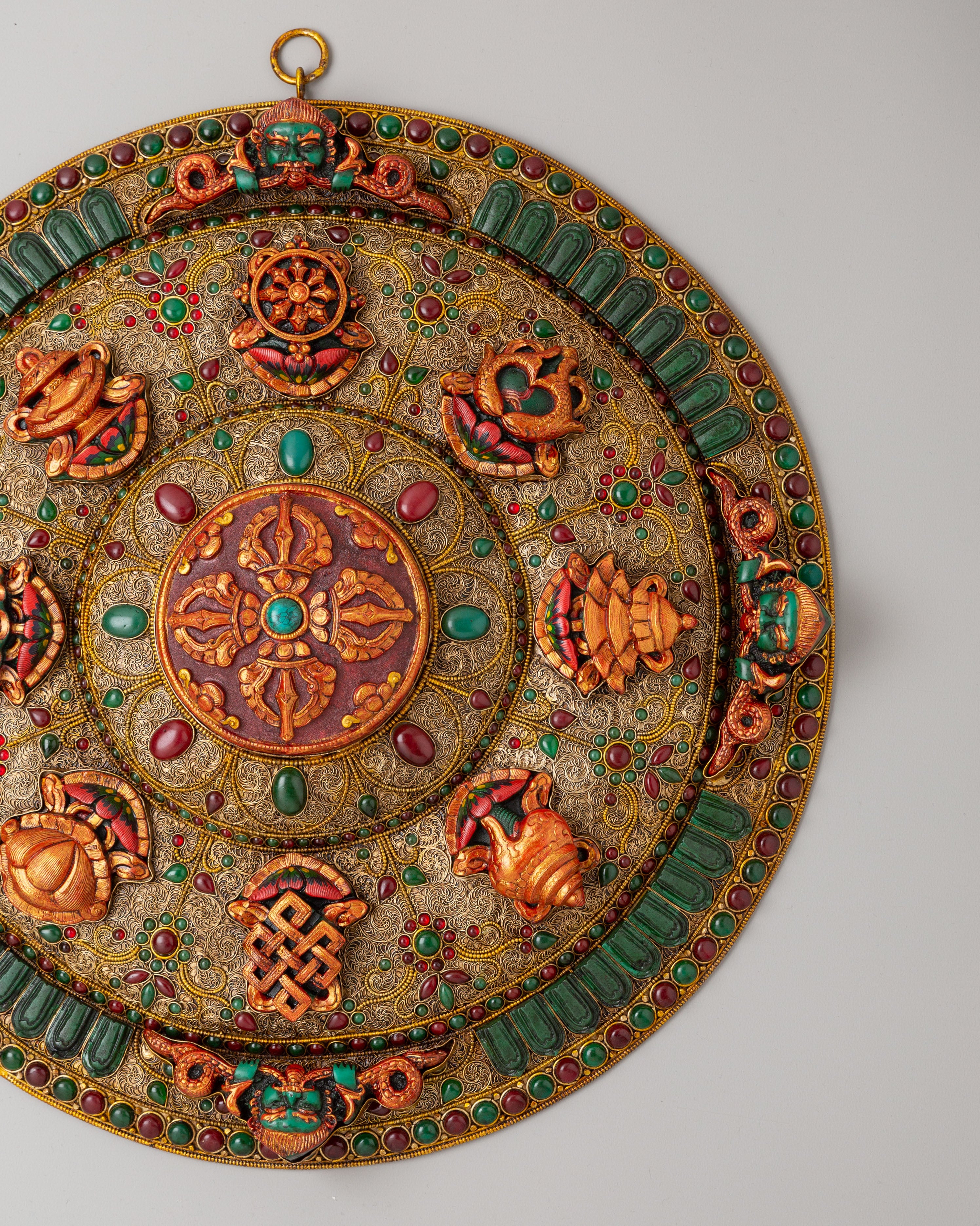 Buddhist Auspicious Symbol Wall Hanging | Decorative Religious Artwork