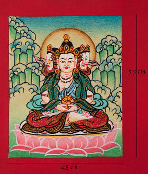 Traditional Vairocana Thangka for Locket | Symbol of Enlightenment and Wisdom
