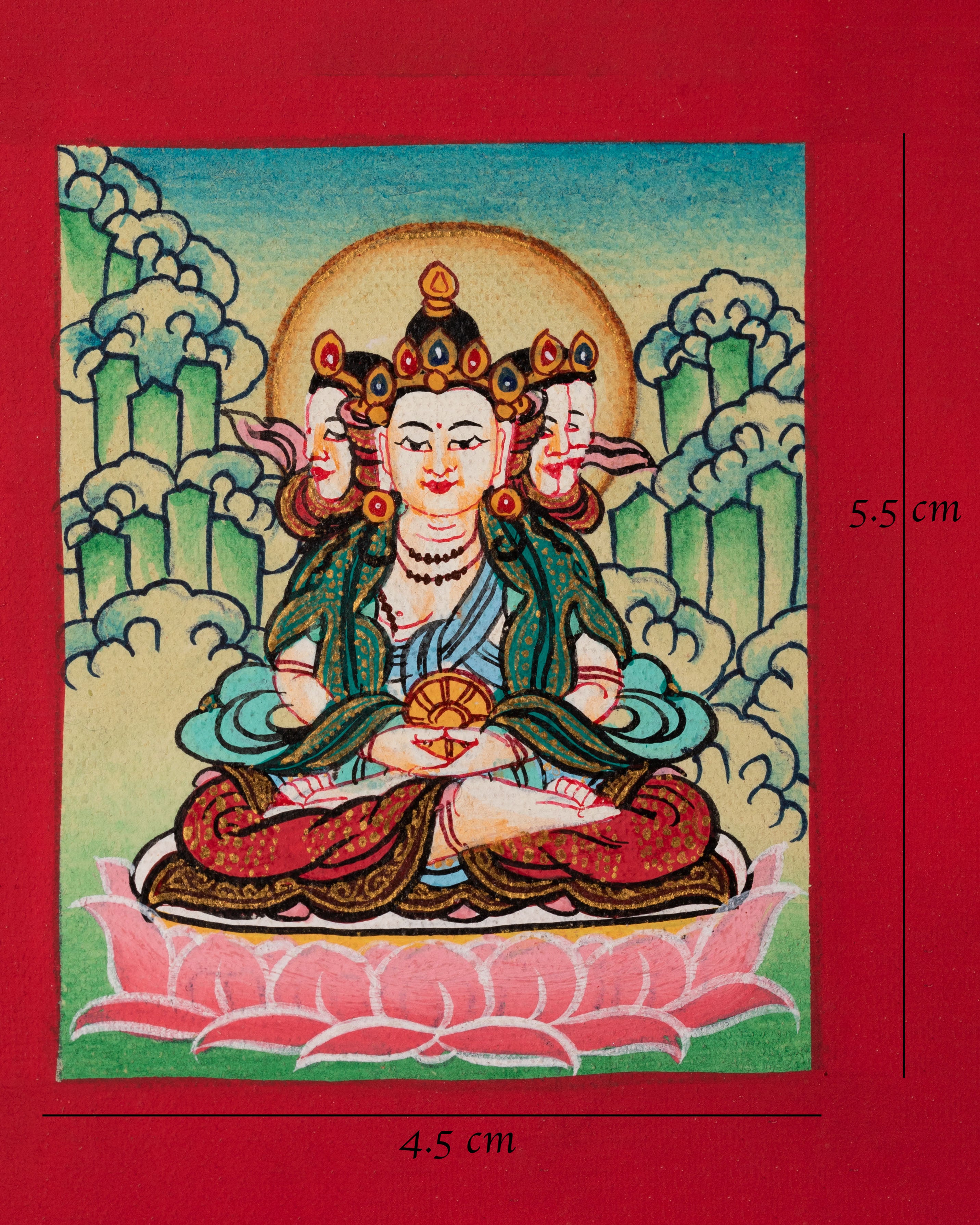 Traditional Vairocana Thangka for Locket | Symbol of Enlightenment and Wisdom