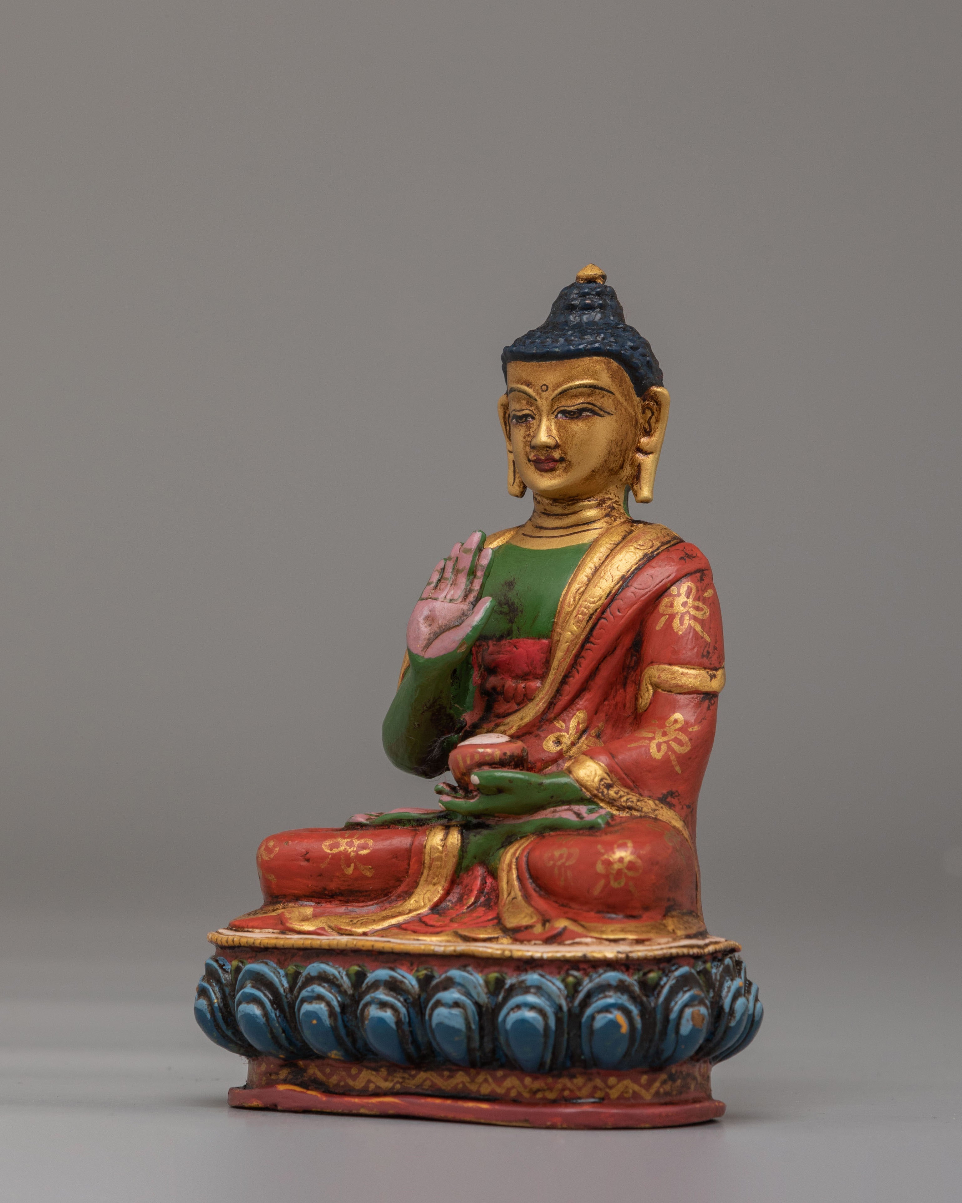 Traditional Amogasiddhi Buddha Statue | Symbol of Fearlessness and Spiritual Strength