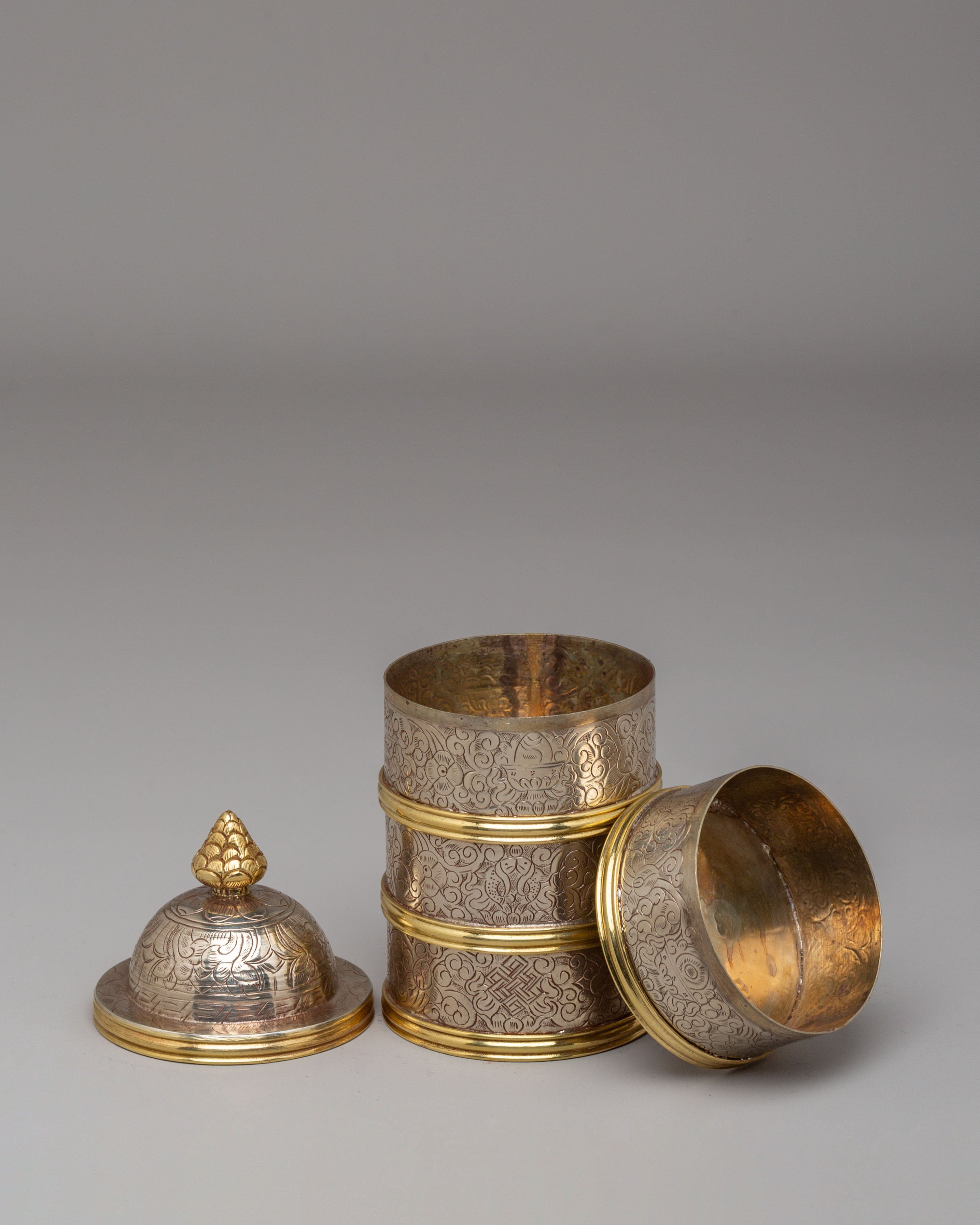 Himalayan Buddhist Altar Rice Pot | Sacred Ritual Offering Vessel