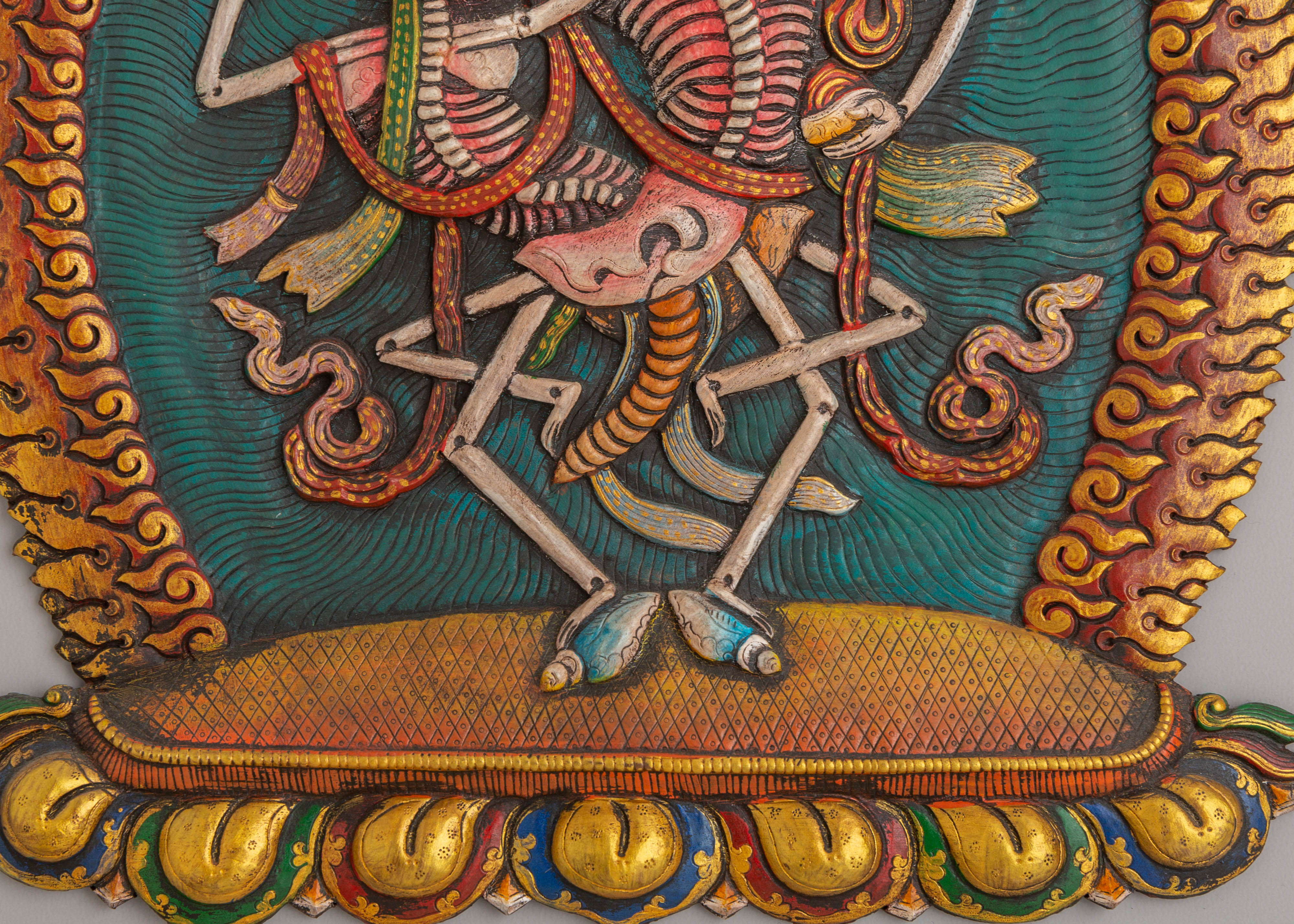 Handcrafted Chitipati Wall Hanging | Tibetan Protector Deity Artwork