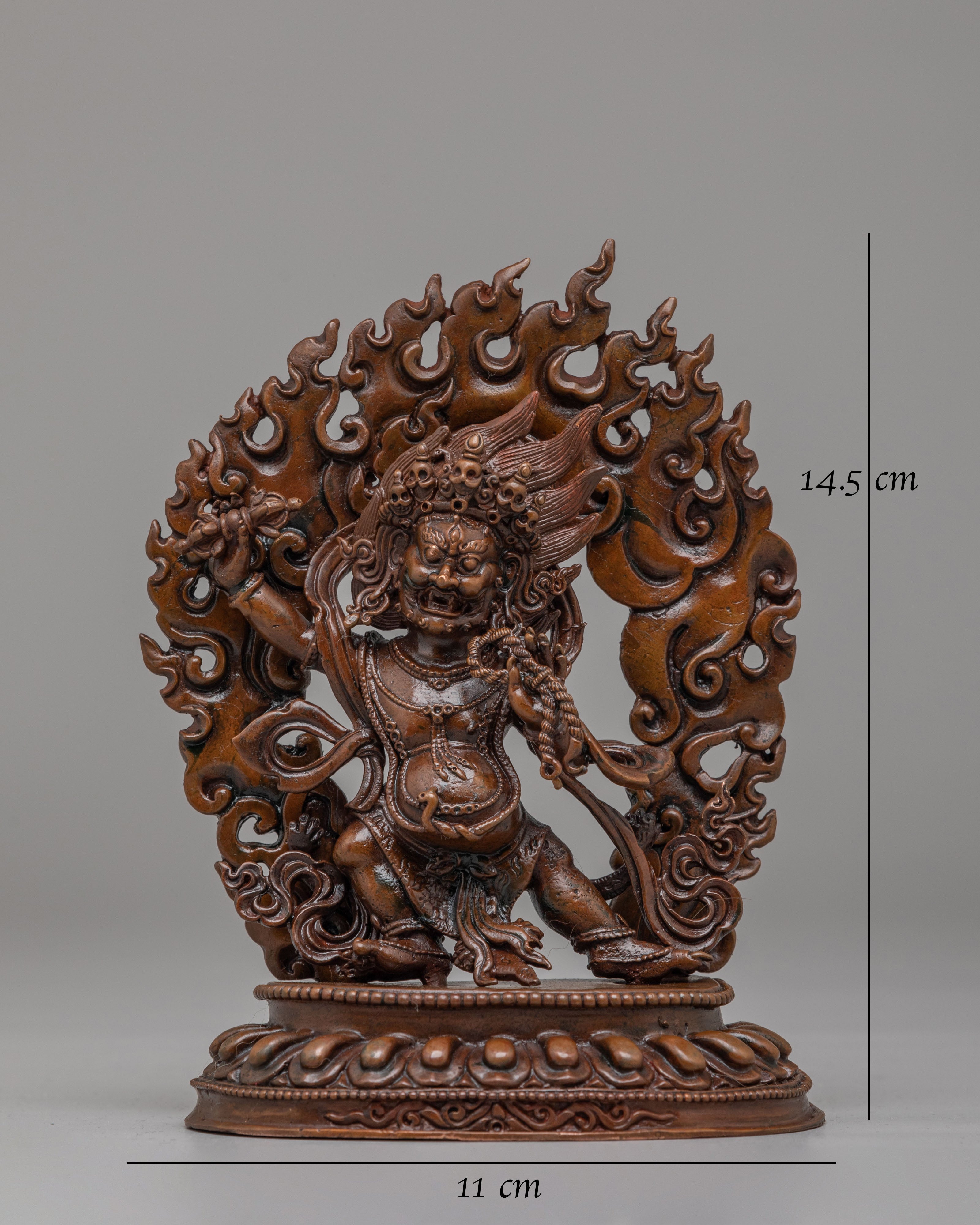 Buddhist Protector Vajrapani Statue | Oxidized Copper Sculpture
