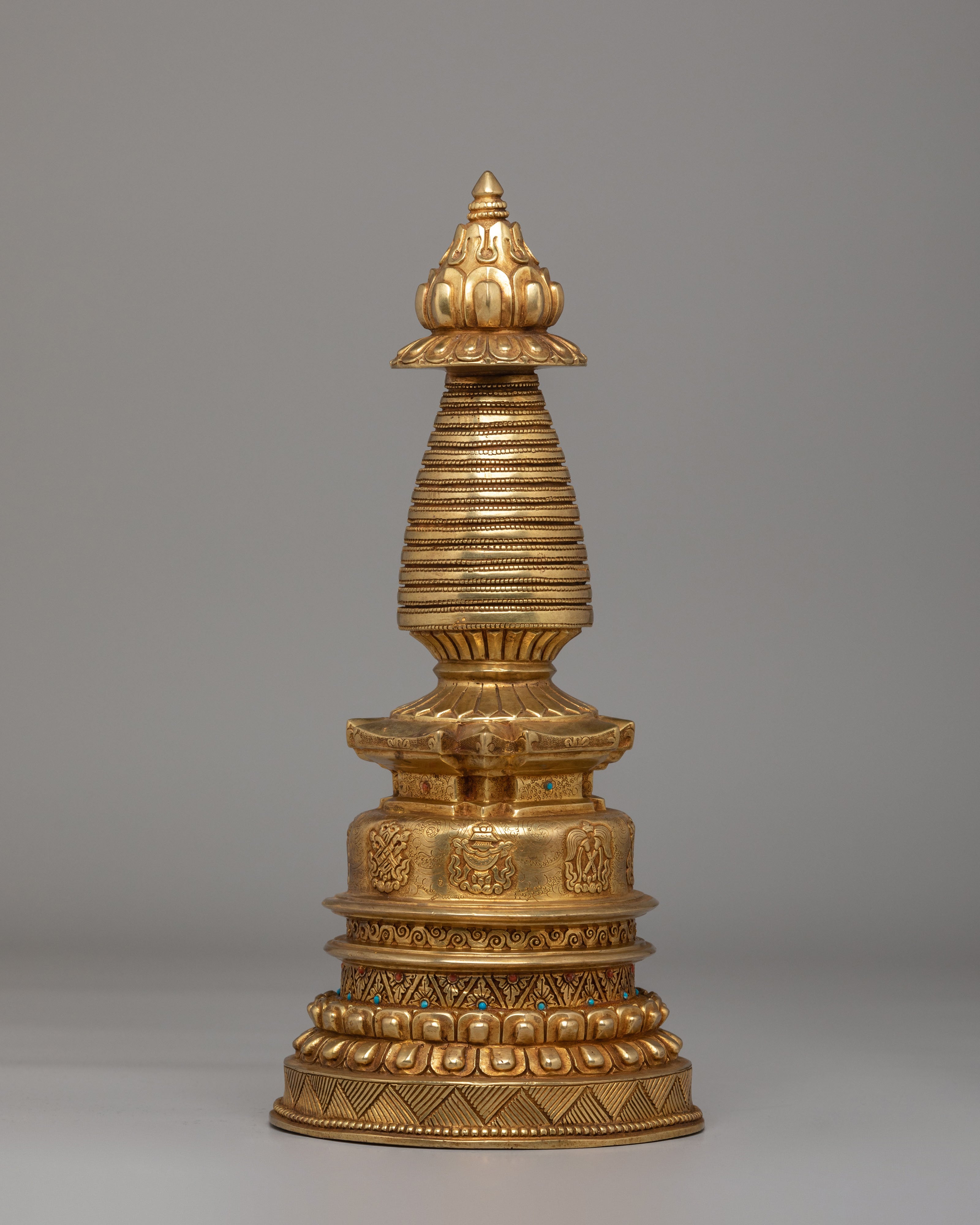 Ritual Kadampa Stupa | Gold Plated Buddhist Decor