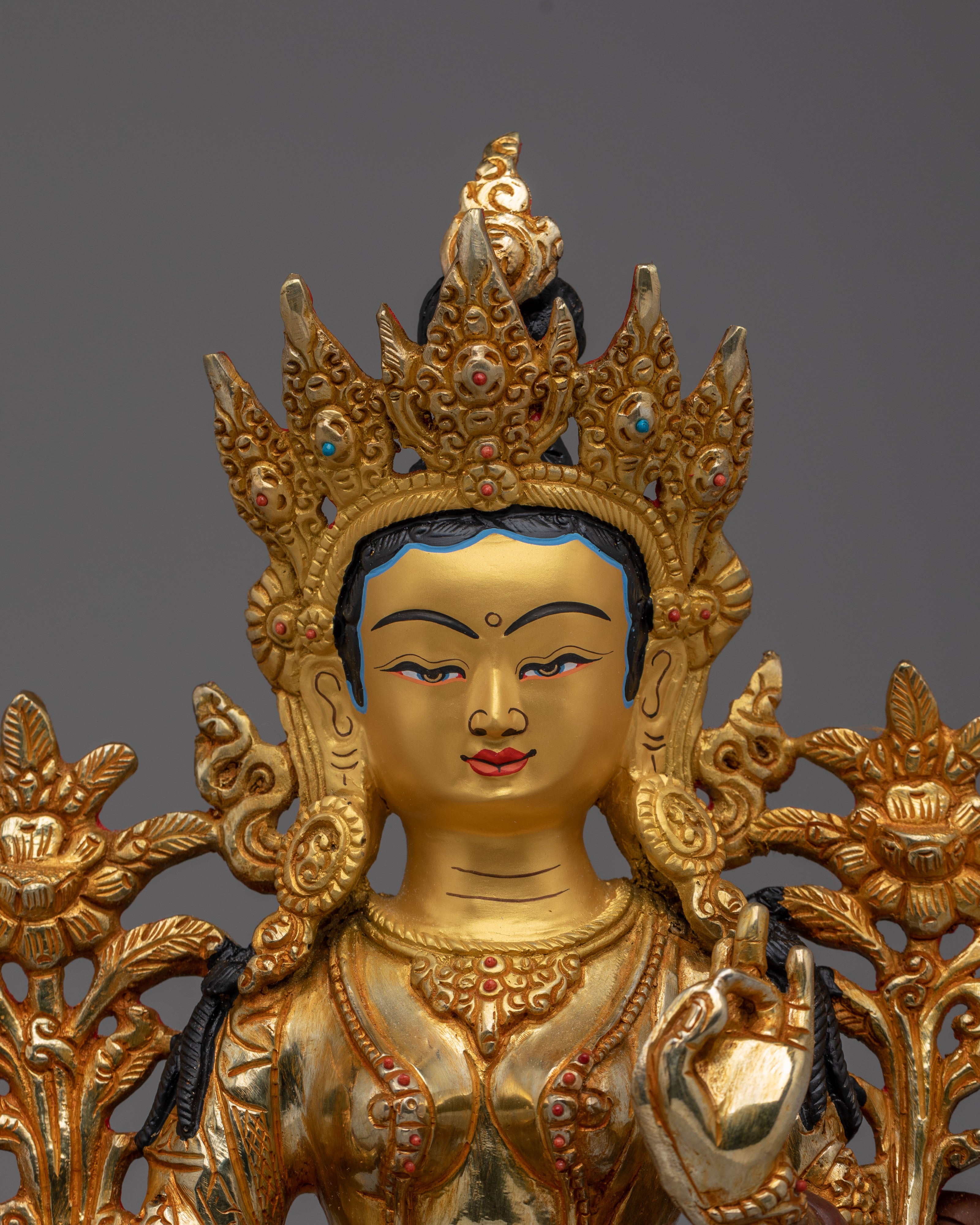 Sacred Green Tara Copper Statue | Himalayan Art