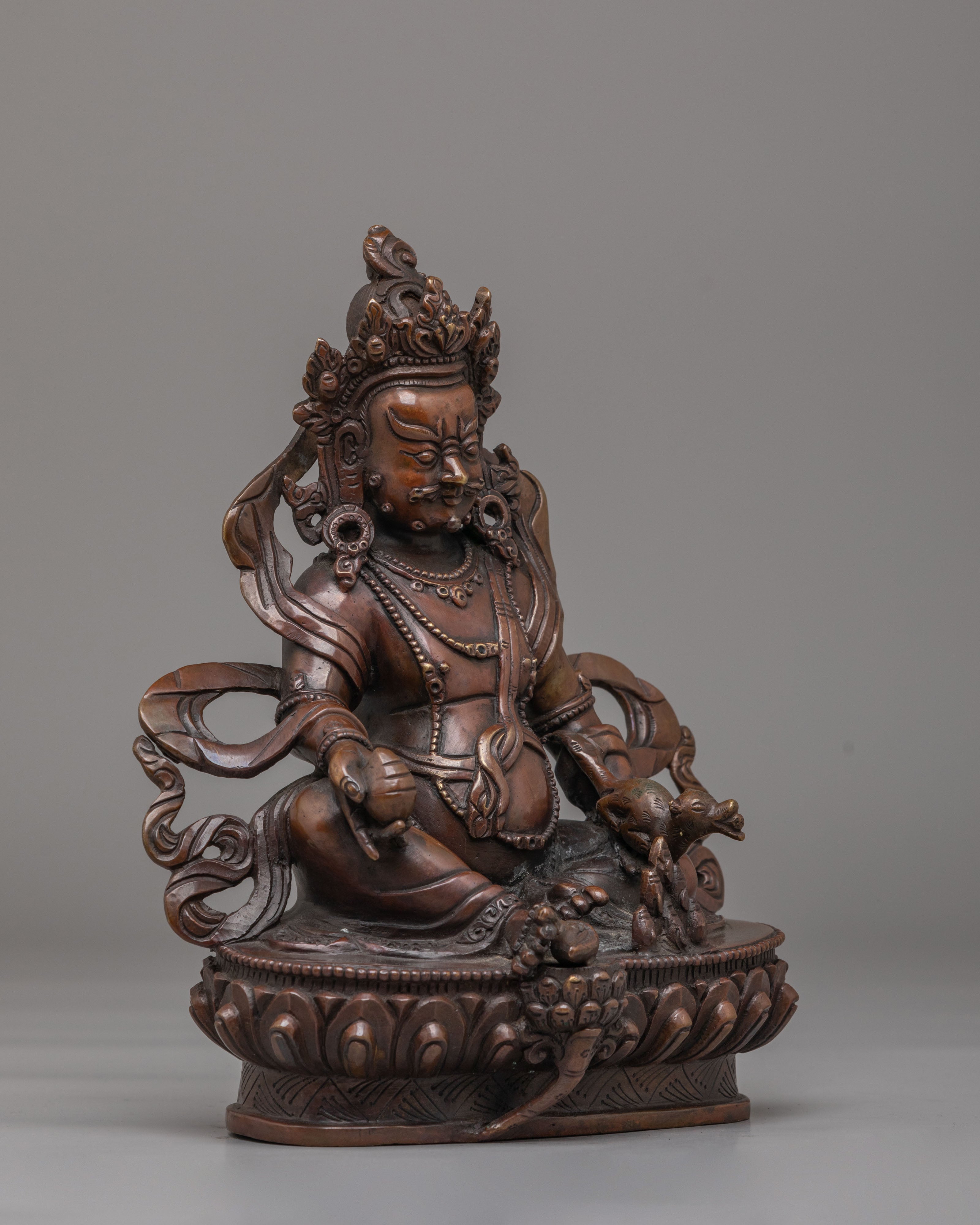Buddhist Dzambhala Wealth Deity Statue | God of Prosperity and Abundance