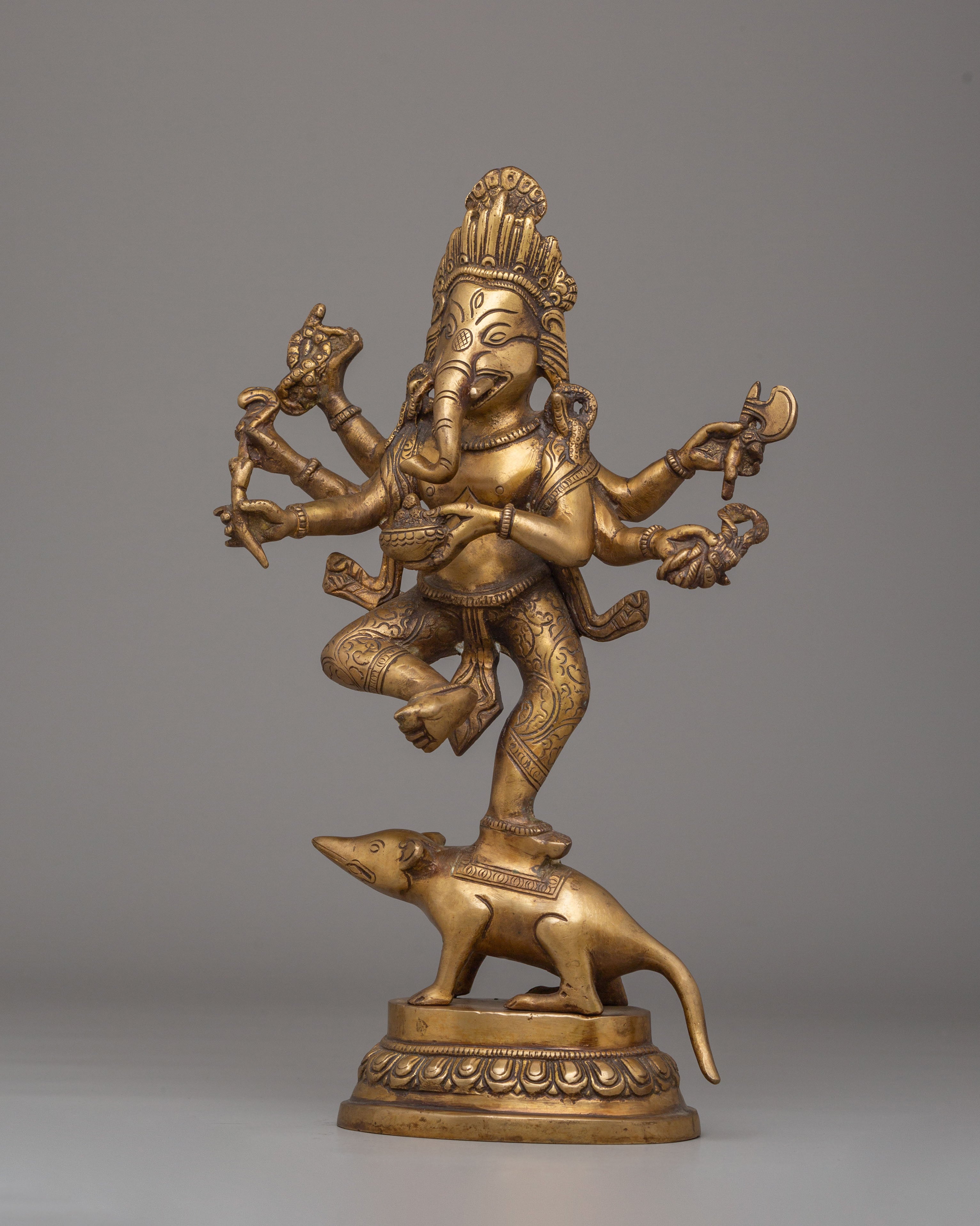 Ganesha Deity Statue | Brass Dancing Ganesha for Spiritual Decor and Blessings