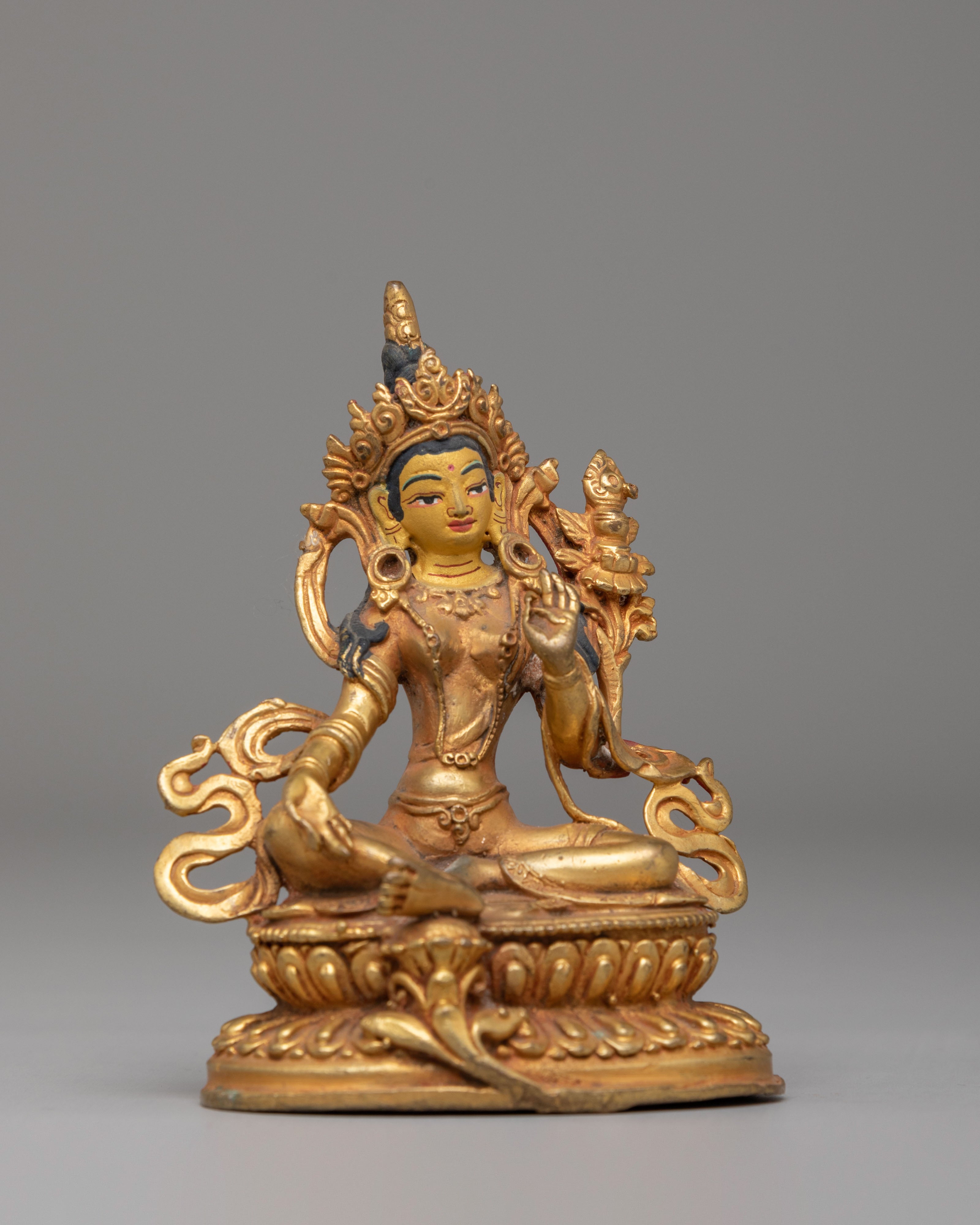 Scared Green Tara Deity Statue | Buddhist Bodhisattva of Compassion