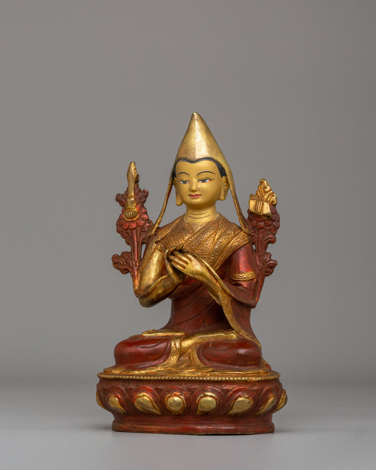 Handcrafted Tsongkhapa Set Statue | Tibetan Buddhist Master