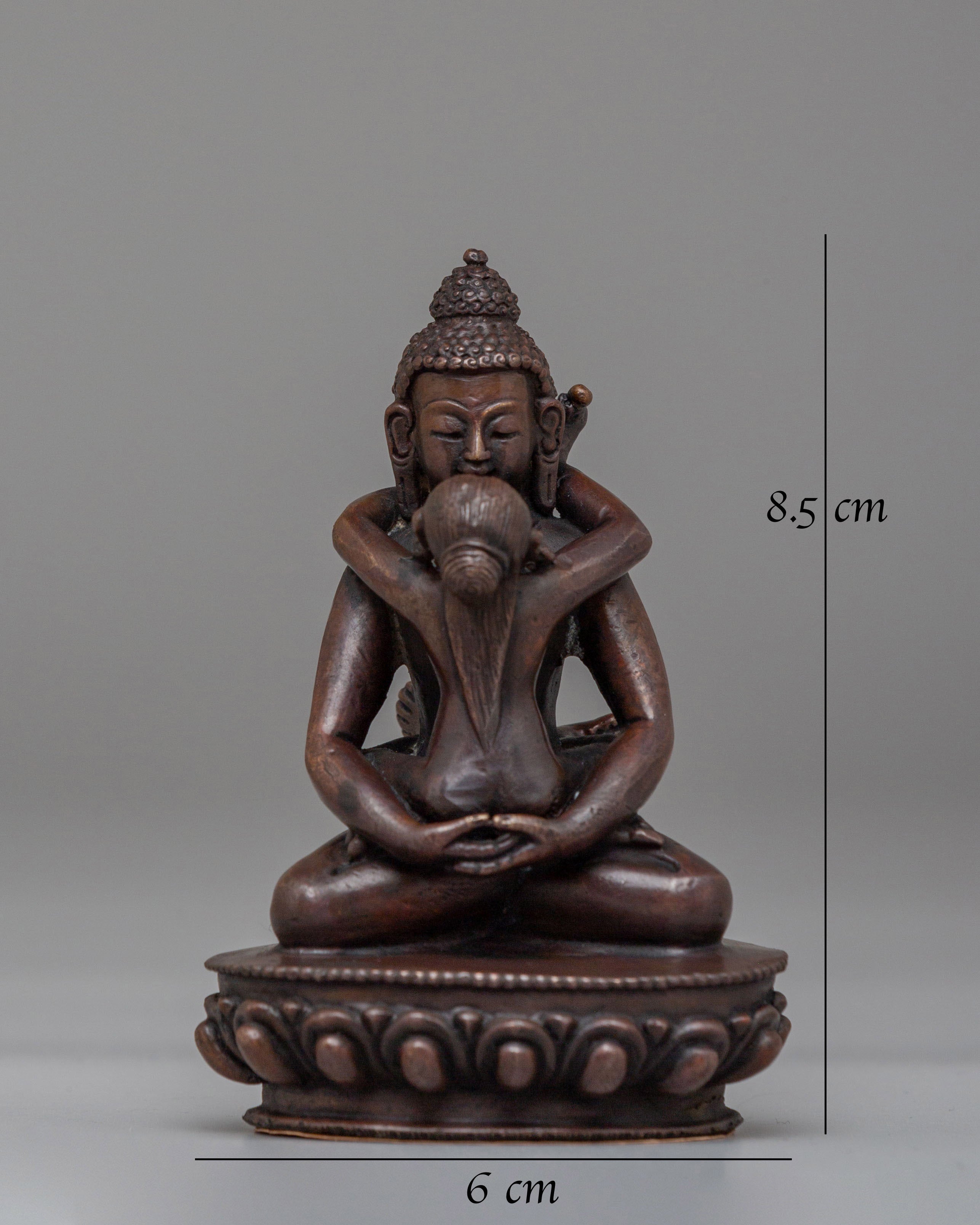 Samantabhadra With Consort Altar Sculpture | Oxidized Copper Body Statue