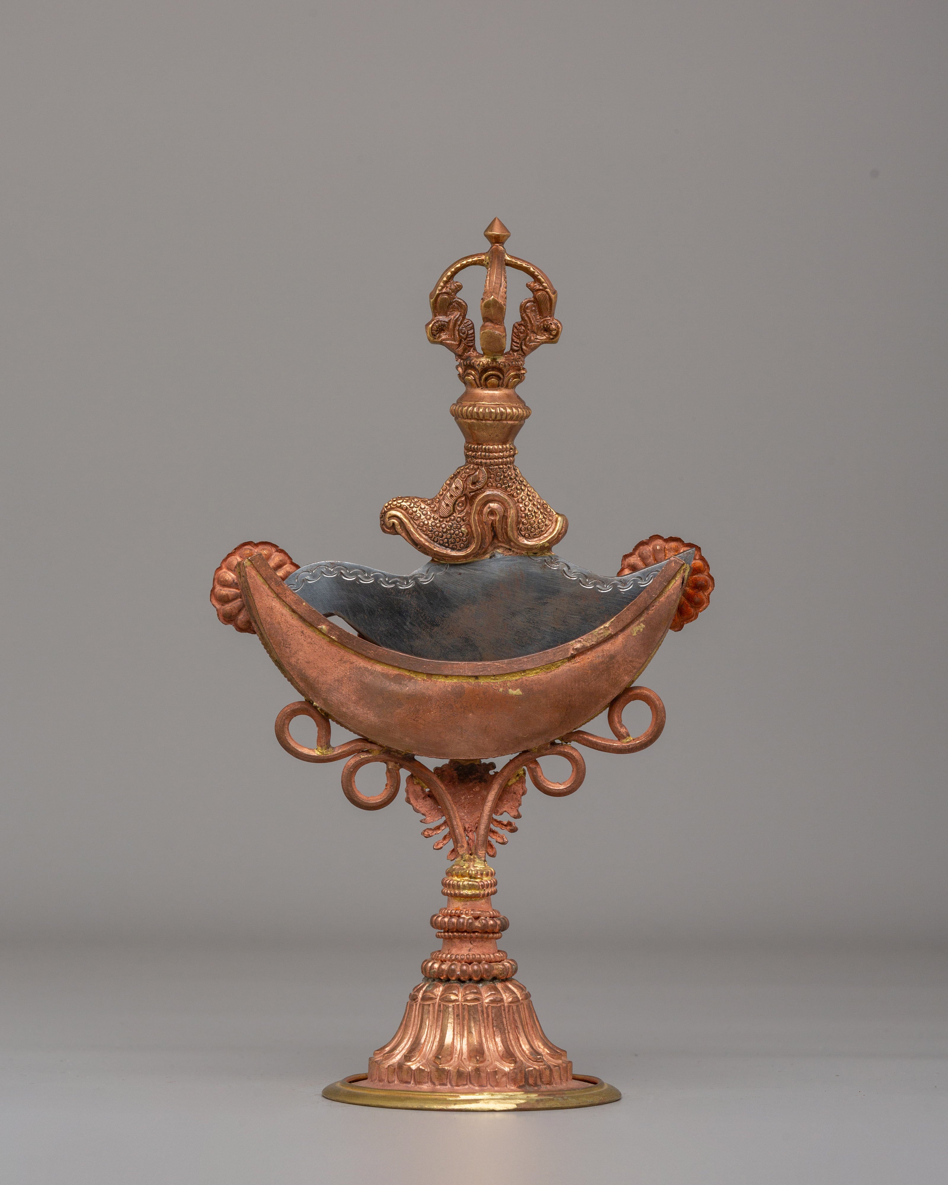 Kartika Ritual Knife With Stand | Copper Kartika with Coral and Turquoise