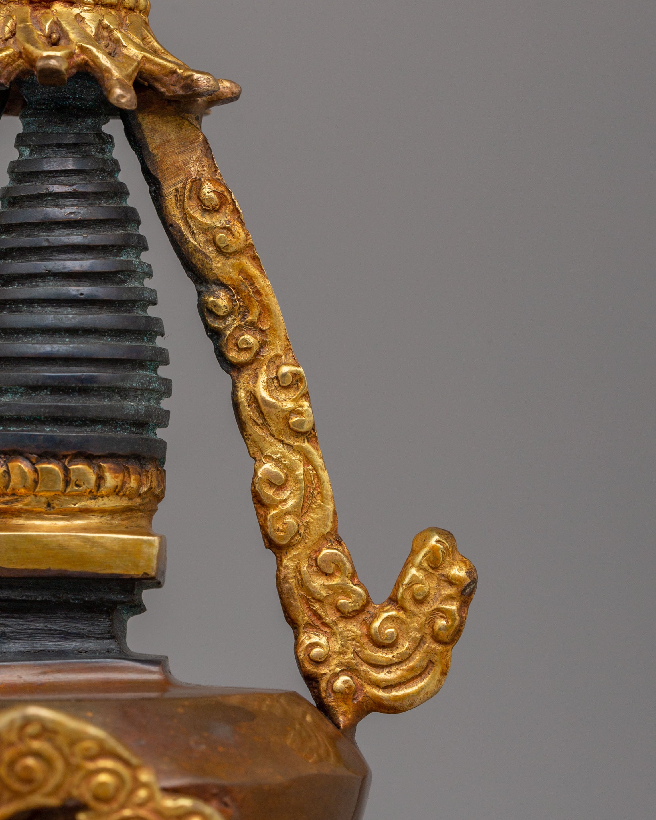 Traditional Tibetan Lotus Blossom Stupa | Handcrafted Spiritual Decor