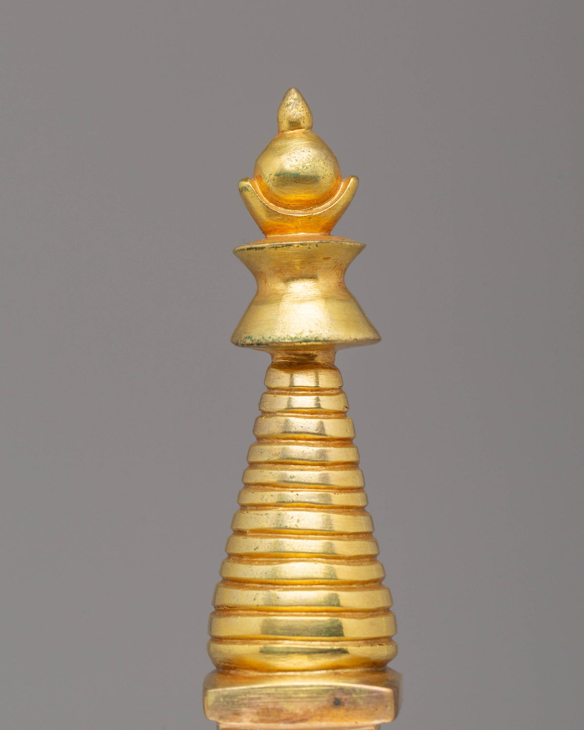 Handcrafted Spiritual Tibetan Stupa | Silver Plated Buddhist Sculpture