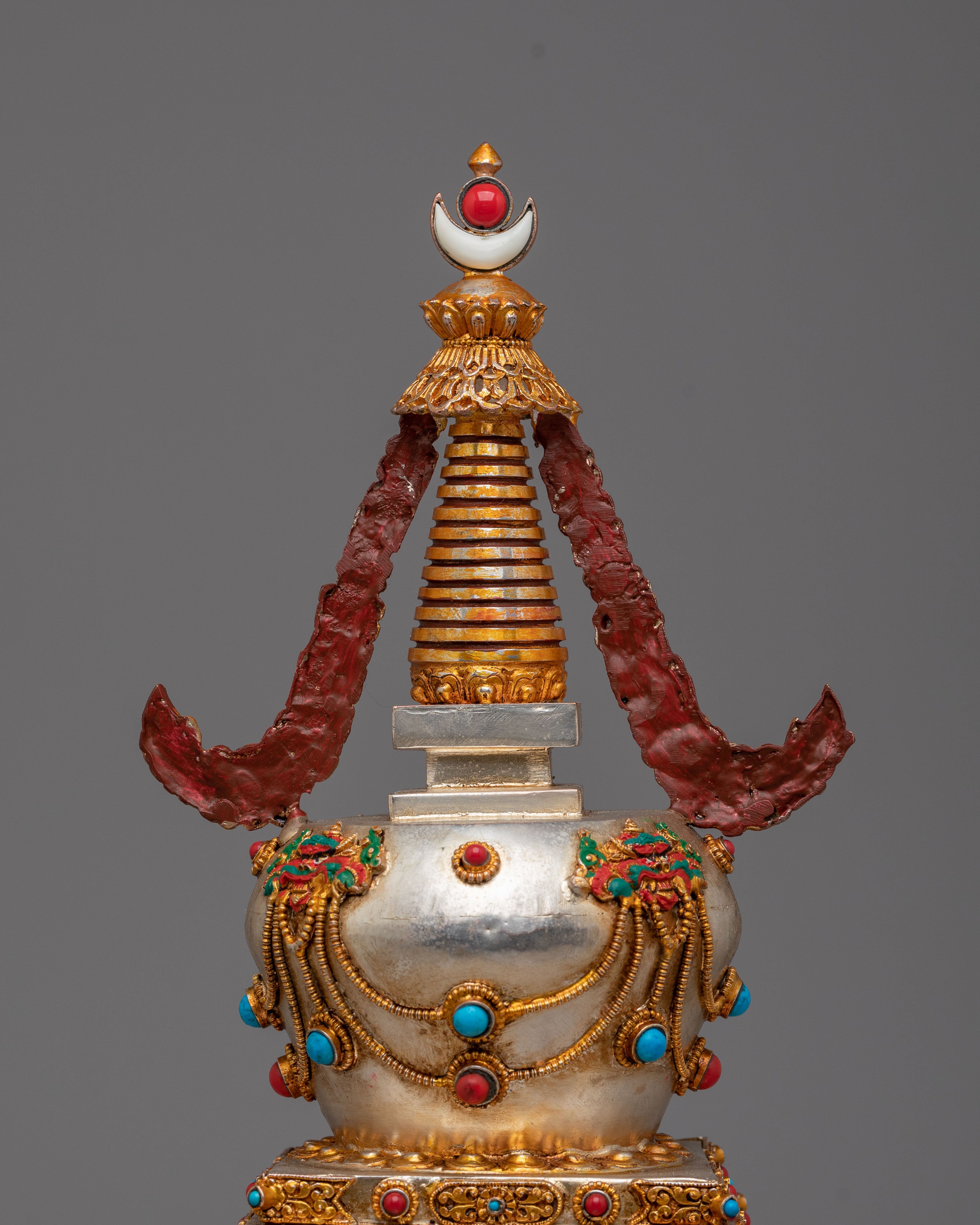 Jangchub Spiritual Stupa | Copper Body with Gold and Silver Plating