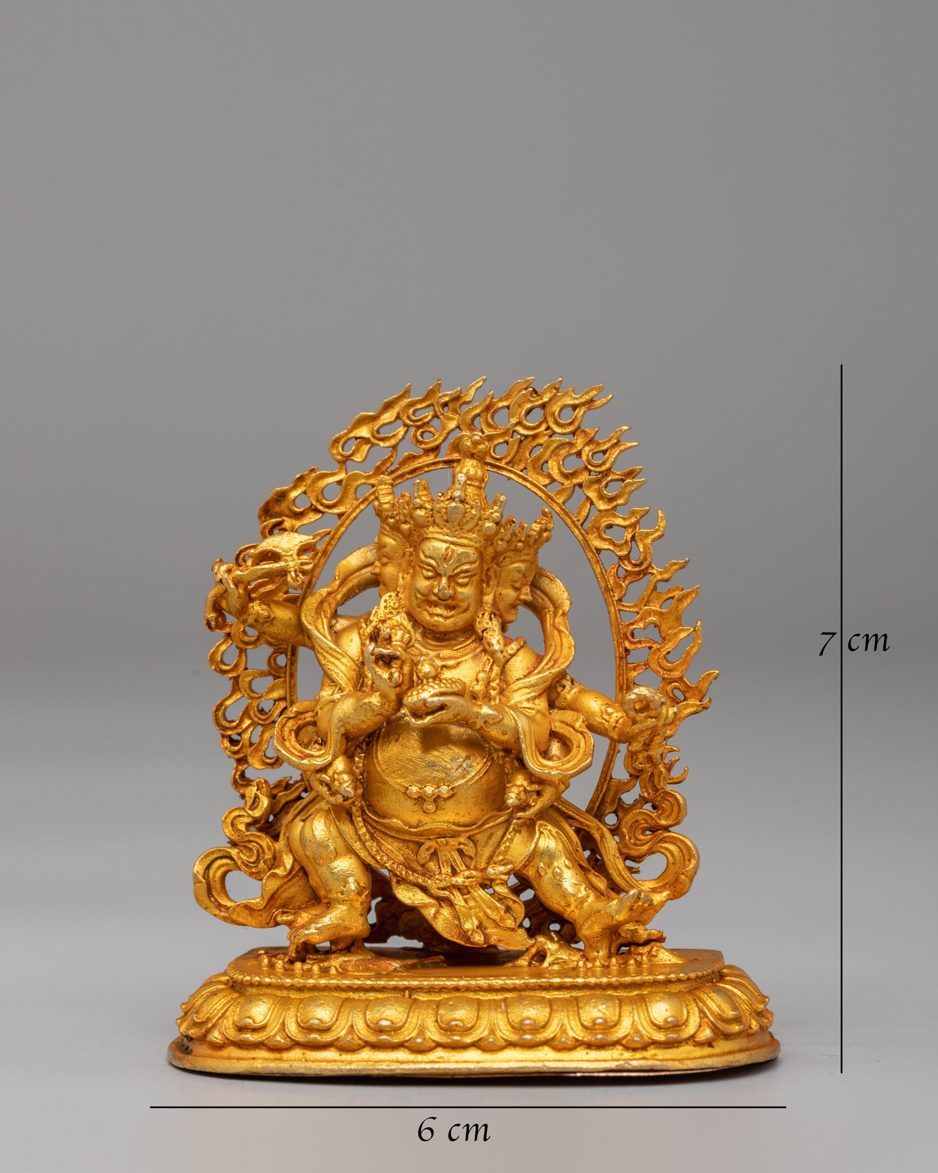 Red Dzambhala Sacred Statue | Divine Wealth Deity for Prosperity