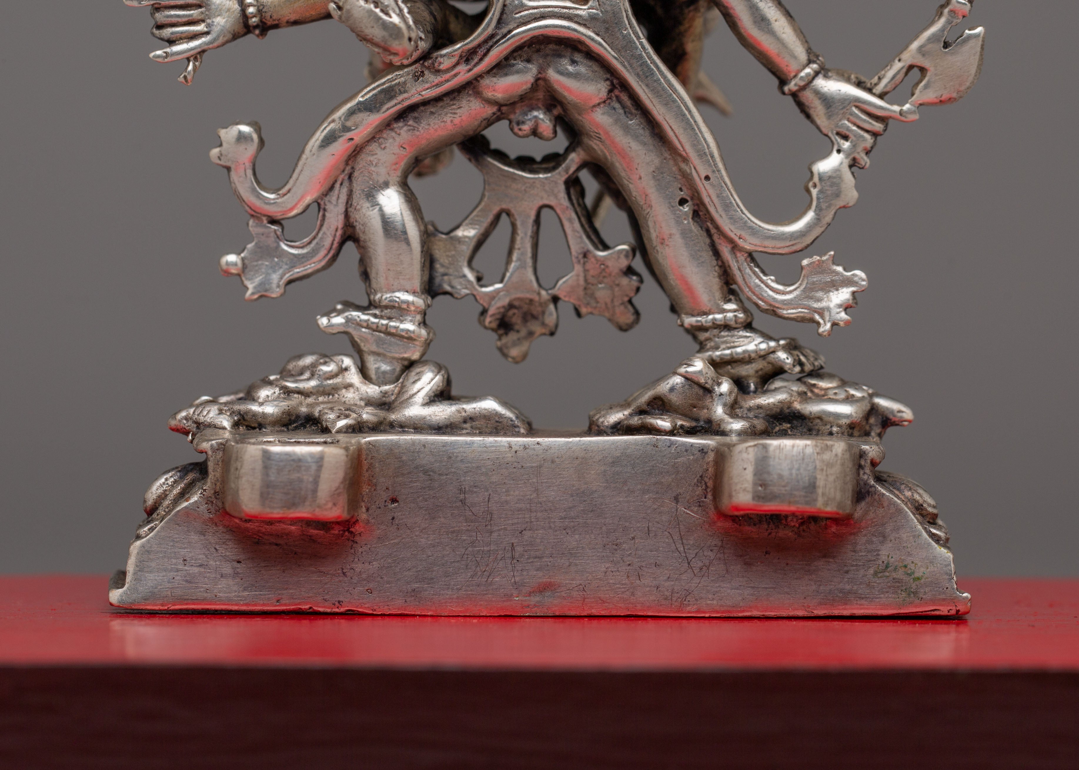 Tibetan Chakrasamvara with Consort Statue | Silver Plated Copper Buddhist Art