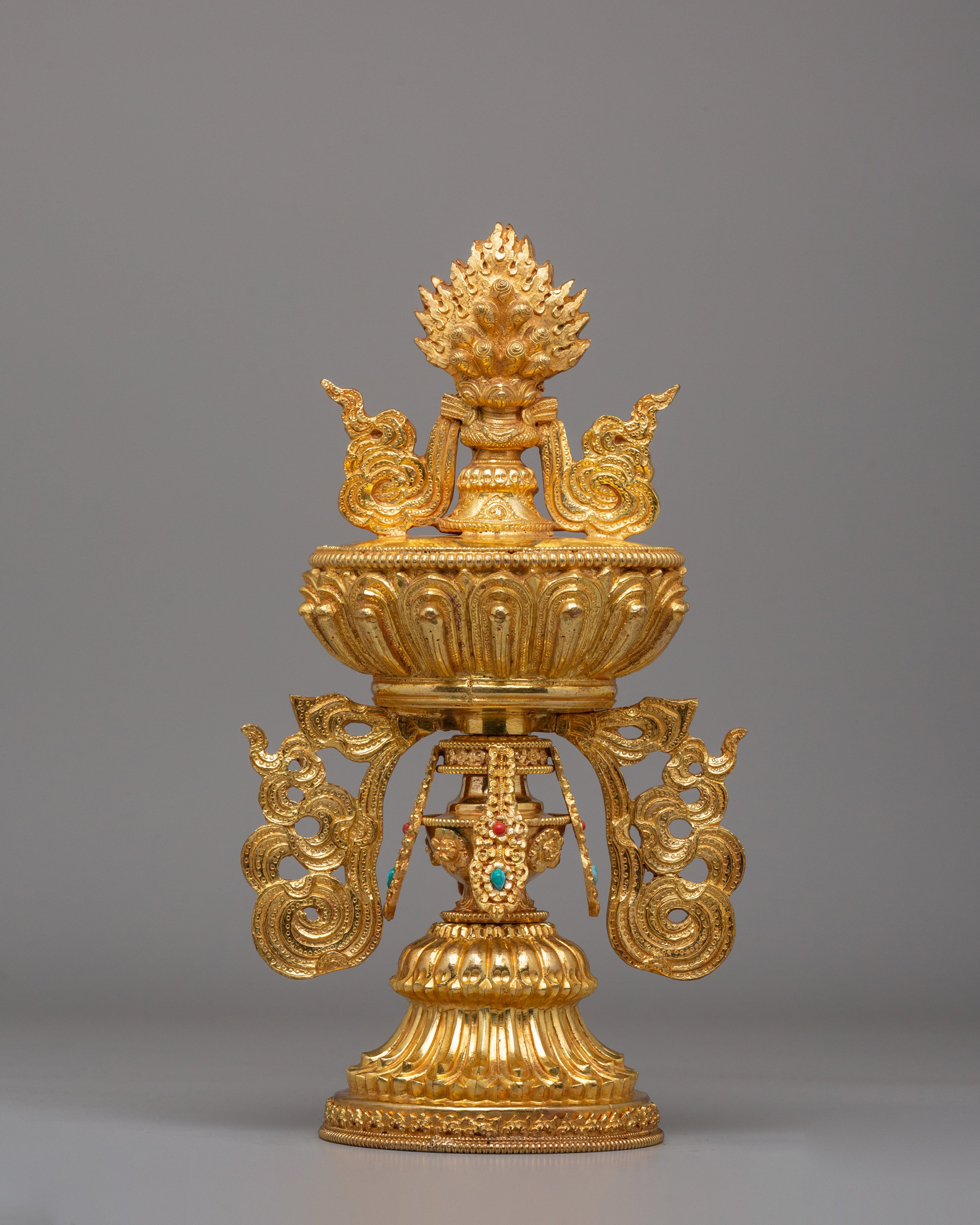 Handcrafted Chakravartin Possessions Sculpture | Sacred Buddhist Artwork for Meditation