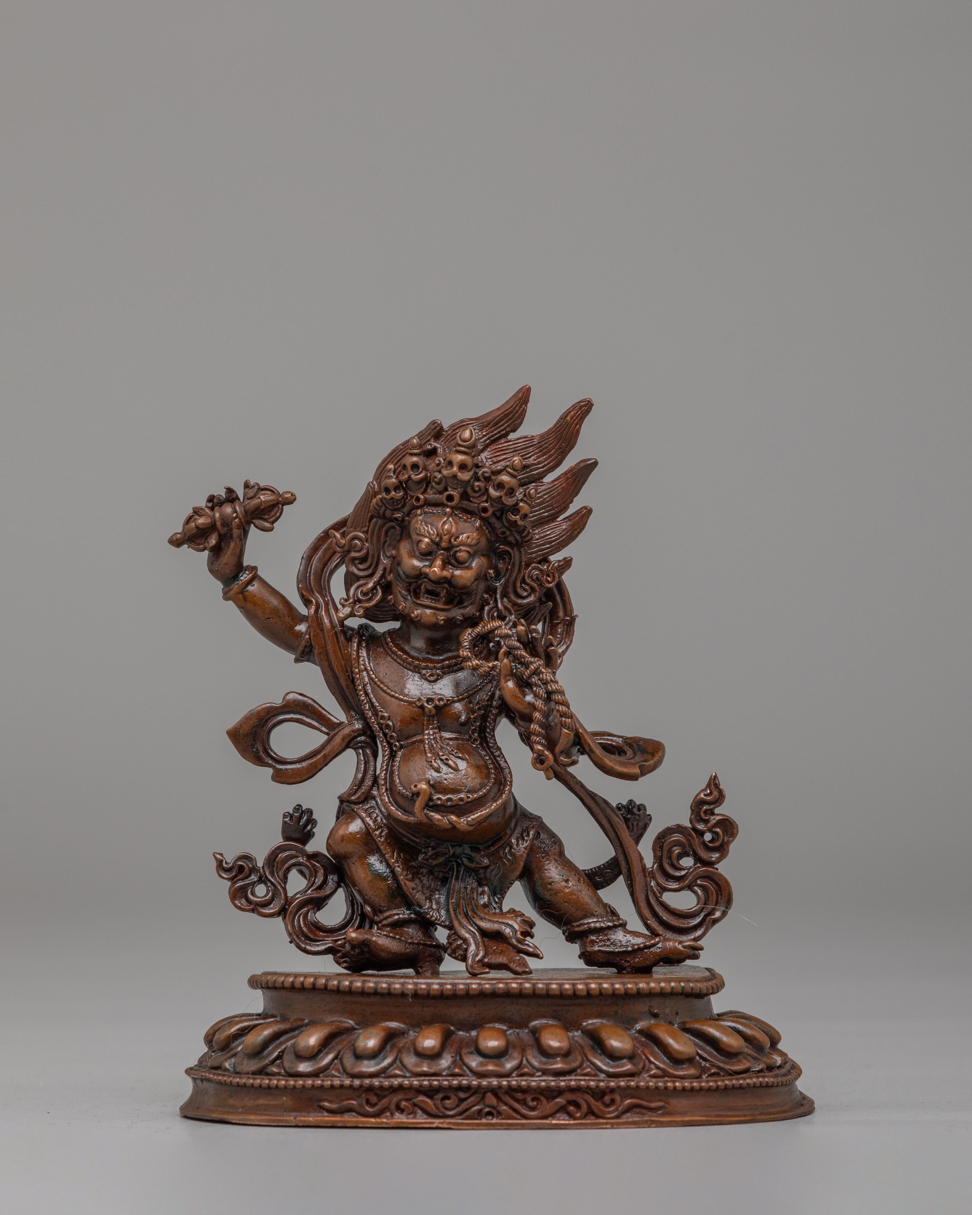 Buddhist Protector Vajrapani Statue | Oxidized Copper Sculpture