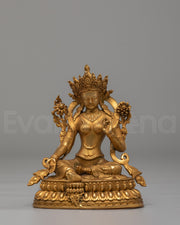 Handmade Green Tara Deity Statue