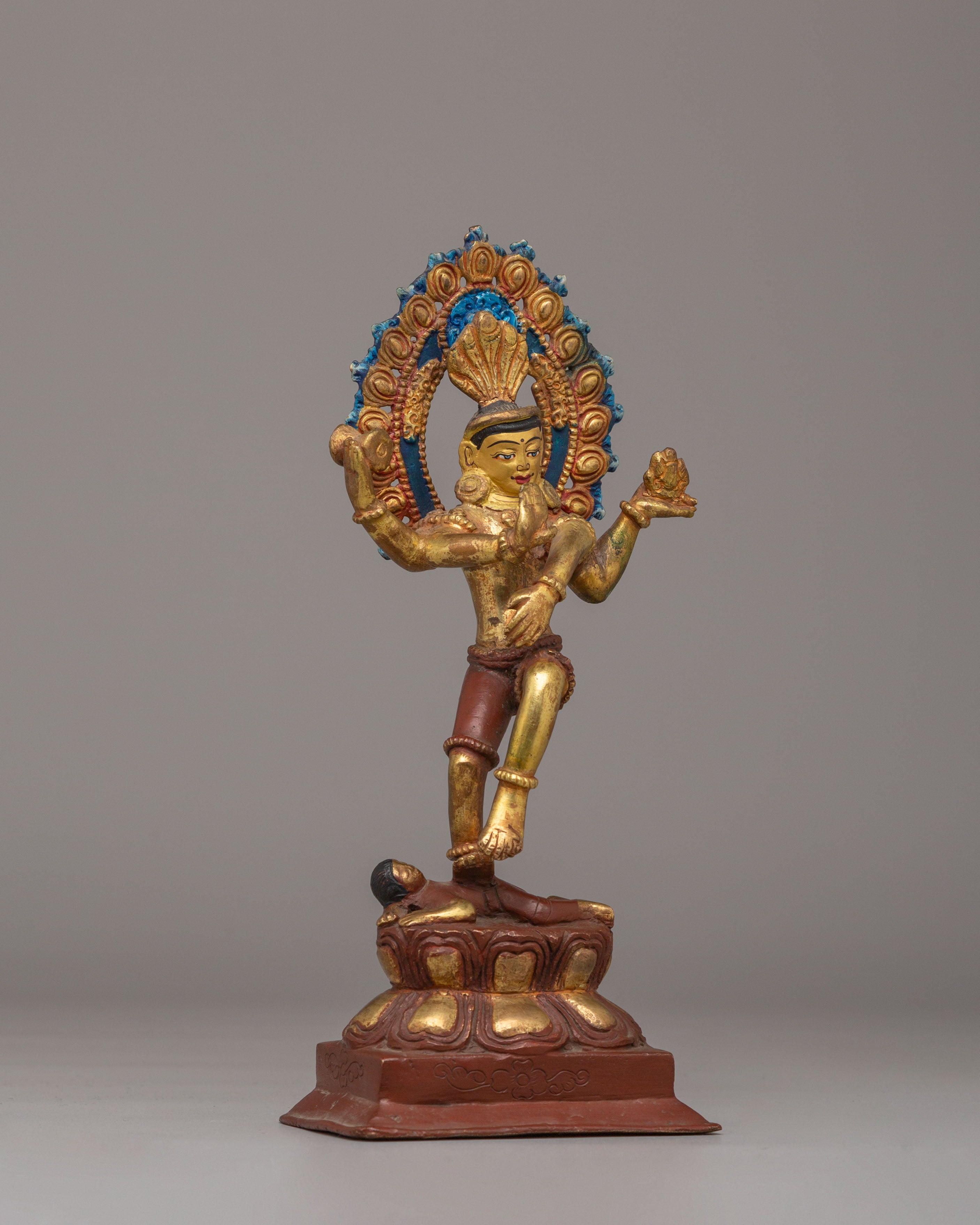 Traditional Nataraj Deity Statue | Handcrafted Copper Body with Gold Plating
