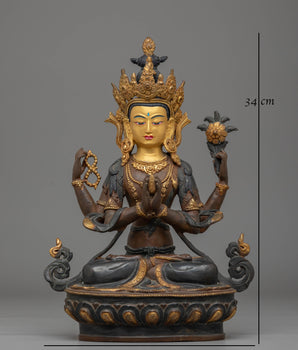 Chenrezig Statue Bodhisattva Of Compassion | Meditation Decor