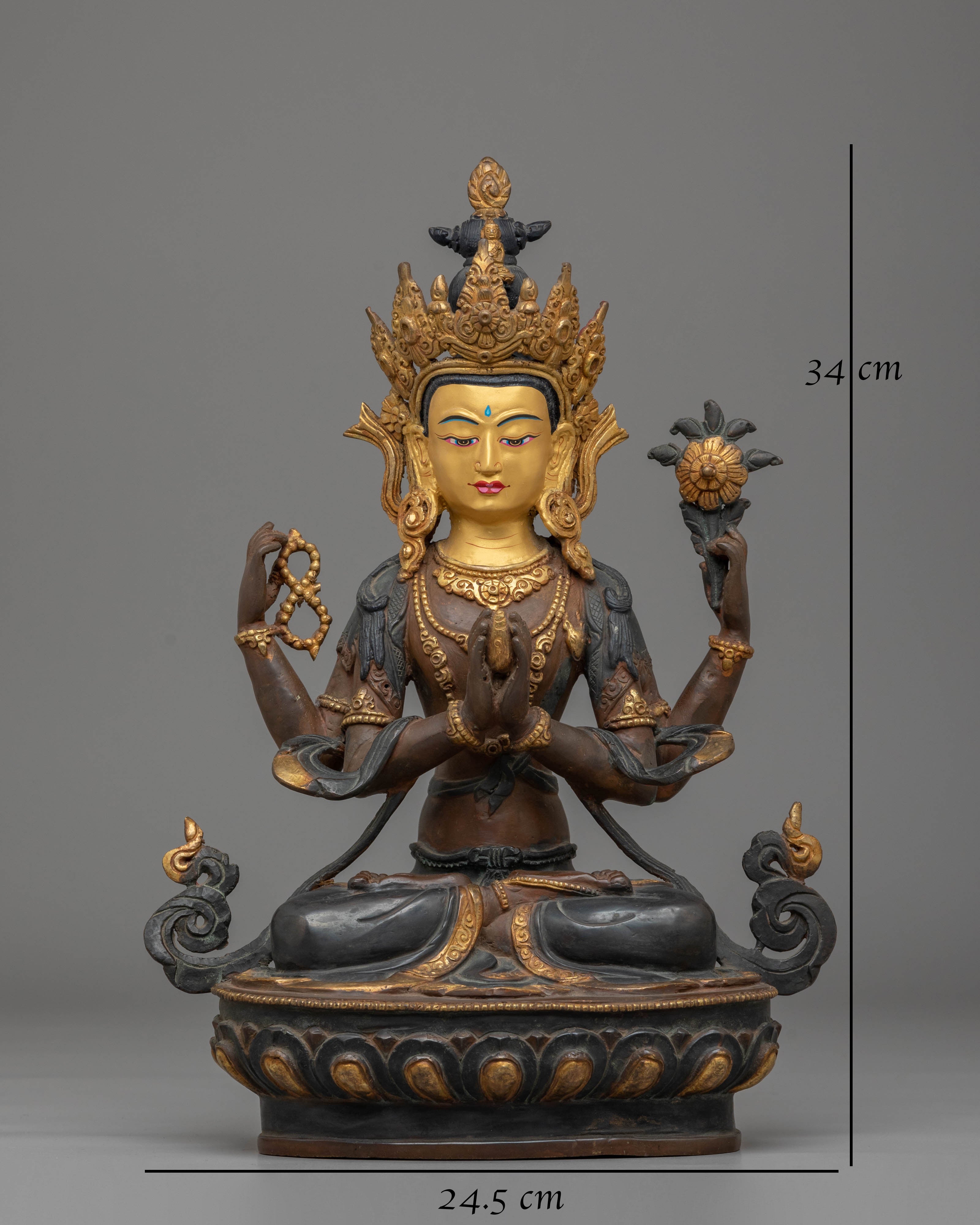 Chenrezig Statue Bodhisattva Of Compassion | Meditation Decor