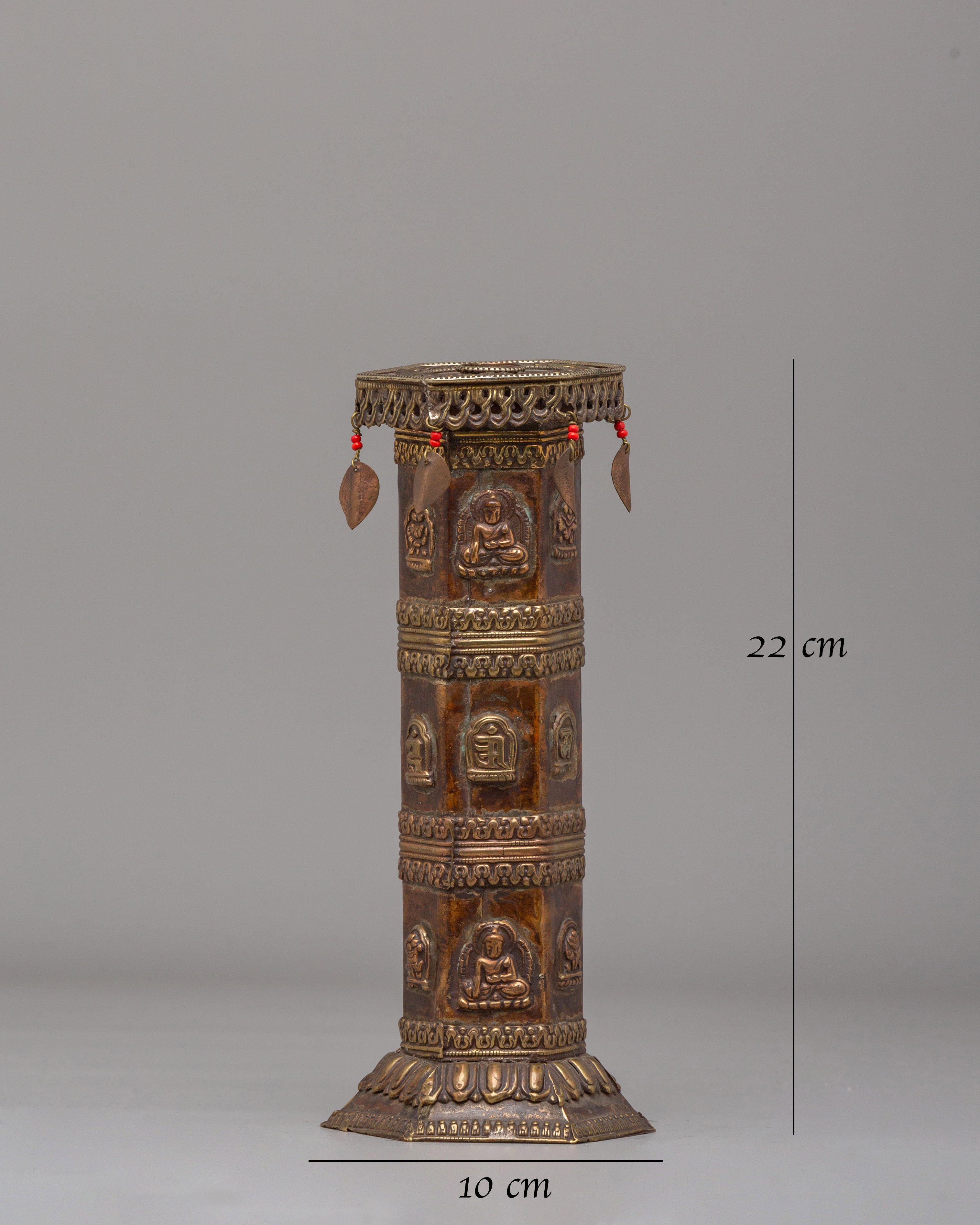 Himalayan Carved Relief Incense Burner | Handcrafted Buddhist Ritual Tool