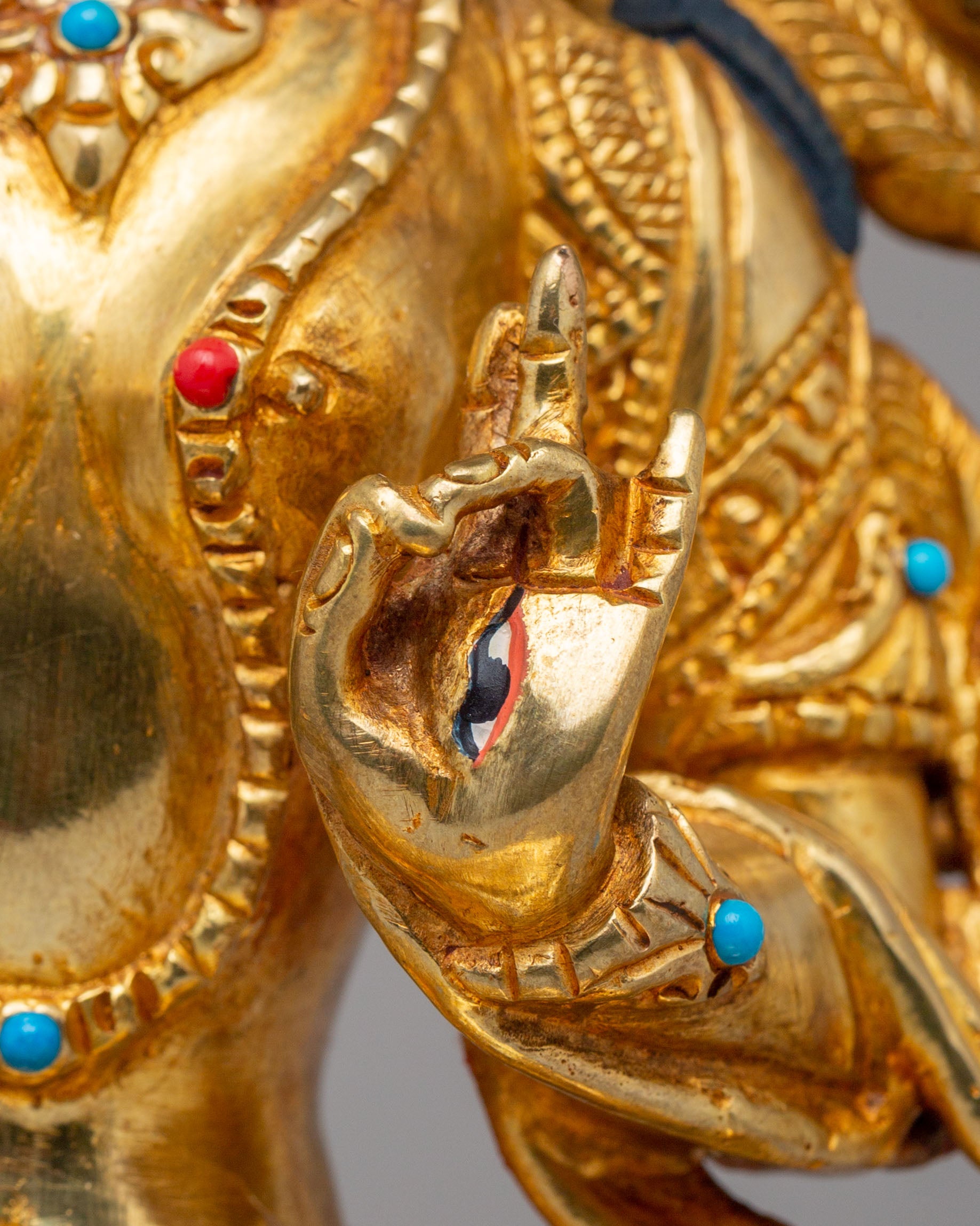 Tibetan Buddhist White Tara Statue |  24K Gold Plated Sita Tara Sculpture
