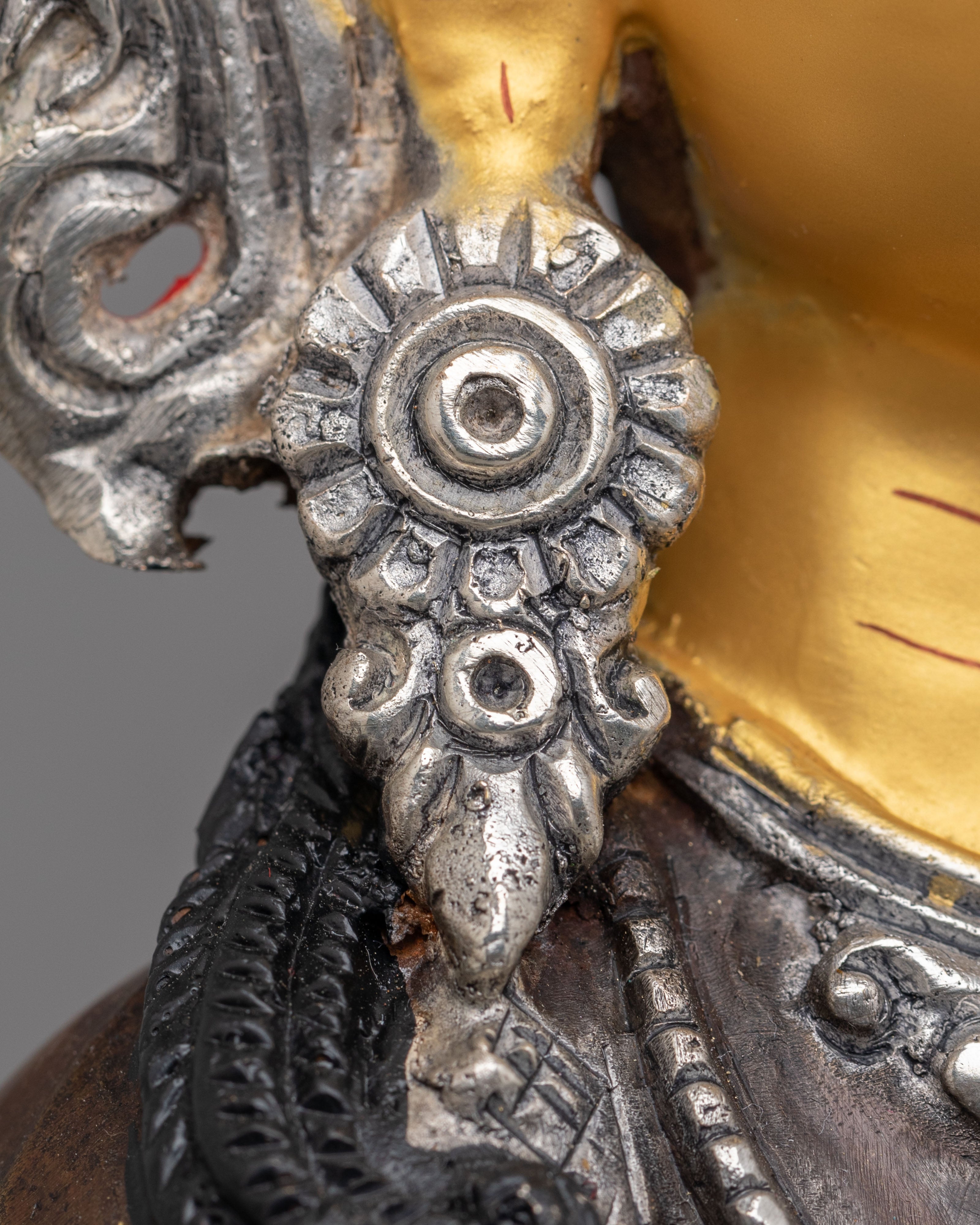 Tibetan Altar Avalokiteshvara Statue | Gold Plated Chenrezig Buddhist Sculpture